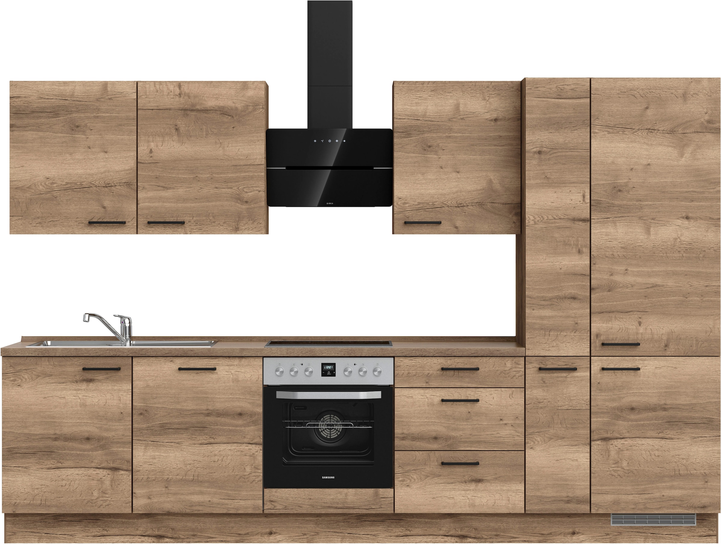 nobilia ""Structura II", NEU: individuell anpassbar mit gratis Profi-Beratung" vormontiert, Breite 330 cm, Ausrichtung wählbar, wahlw. mit E-Geräten