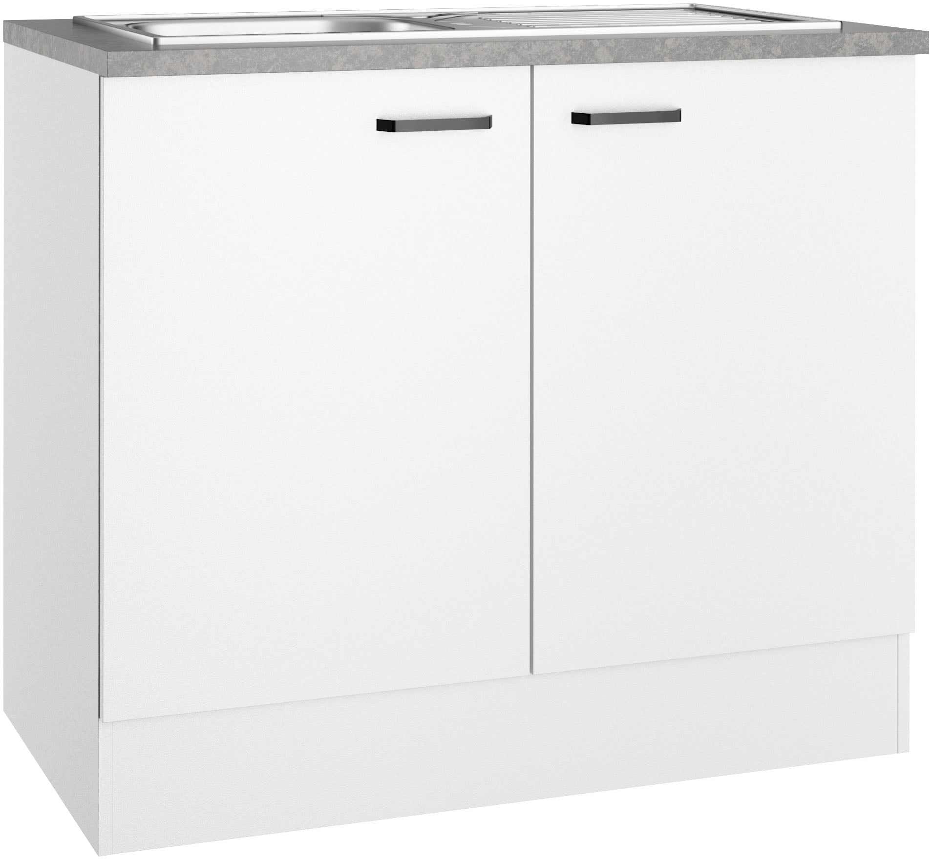 Spülenschrank OPTIFIT, B:100cm H:88cm T:60cmweiß, weiß, Küche, Schränke, "OPTImulti", Breite 100 cm, Tiefe 60 cm, inkl. Arbeitsplatte und Einbauspüle
