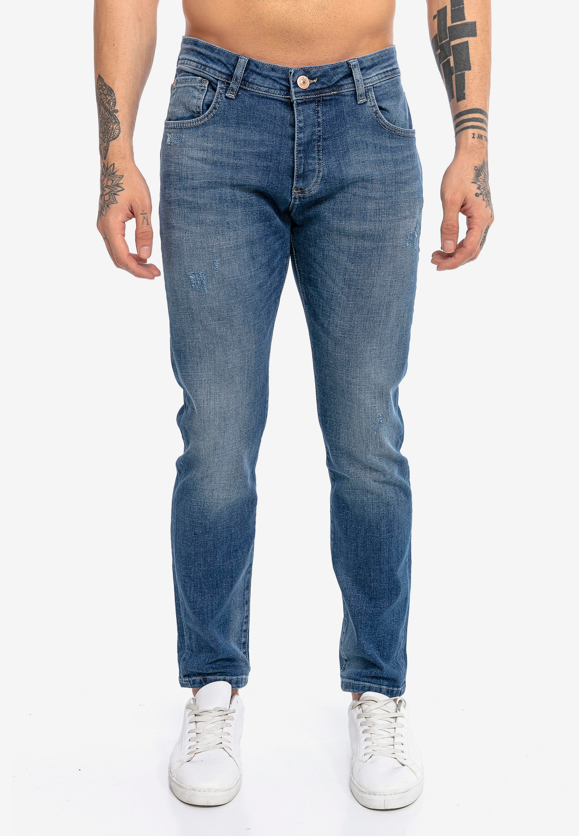 Slim-fit-Jeans »Newport News Faded Wave«, mit cooler Waschung