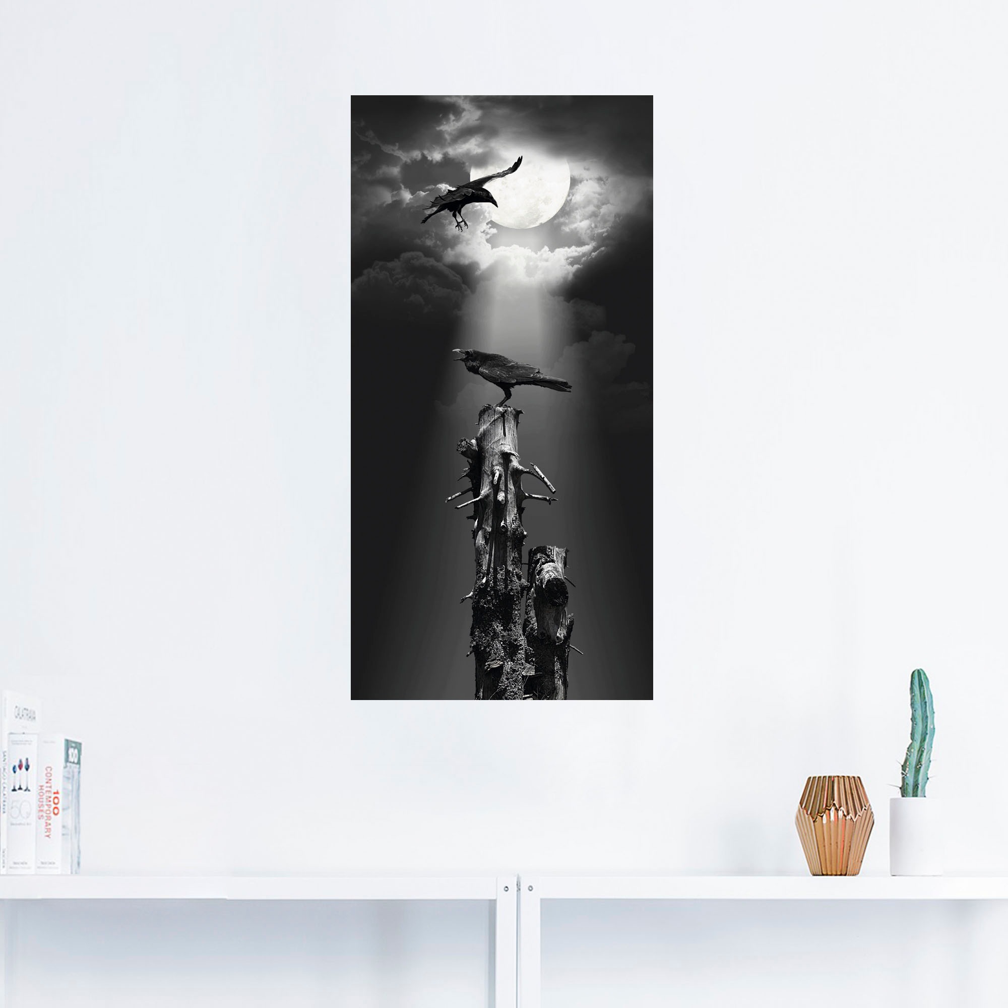Artland Wandbild »Raben in der Nacht«, Vögel, (1 St.), als Leinwandbild, Poster, Wandaufkleber in verschied. Größen