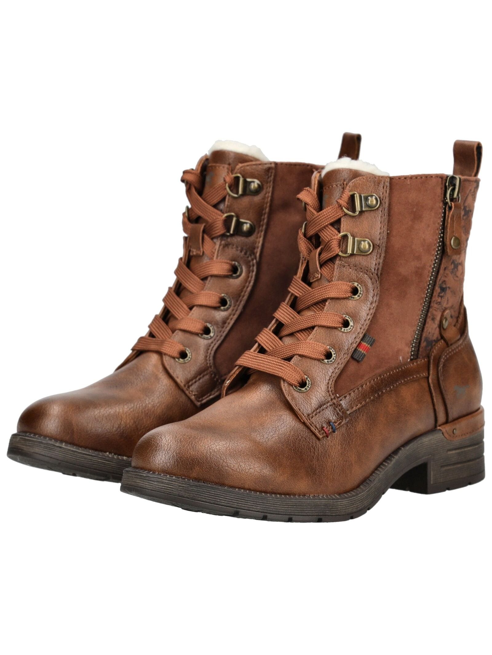 Mustang Shoes Schnürstiefelette »Mustang Shoes Stiefelette Lederimitat/Textil«