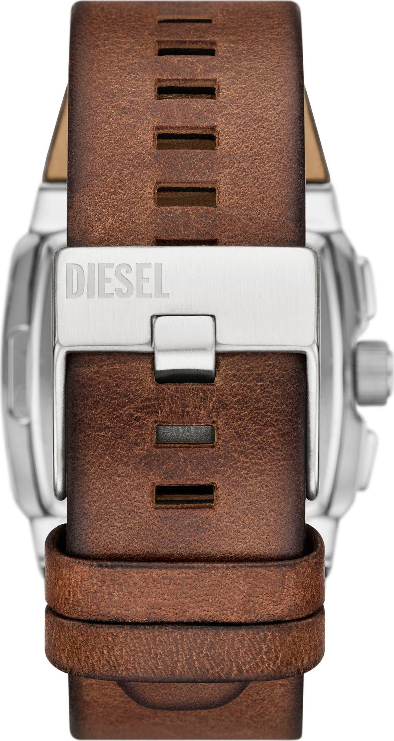 Diesel Chronograph »CLIFFHANGER«, Armbanduhr, Herrenuhr, Lederarmband, analog, Tag, Stoppfunktion