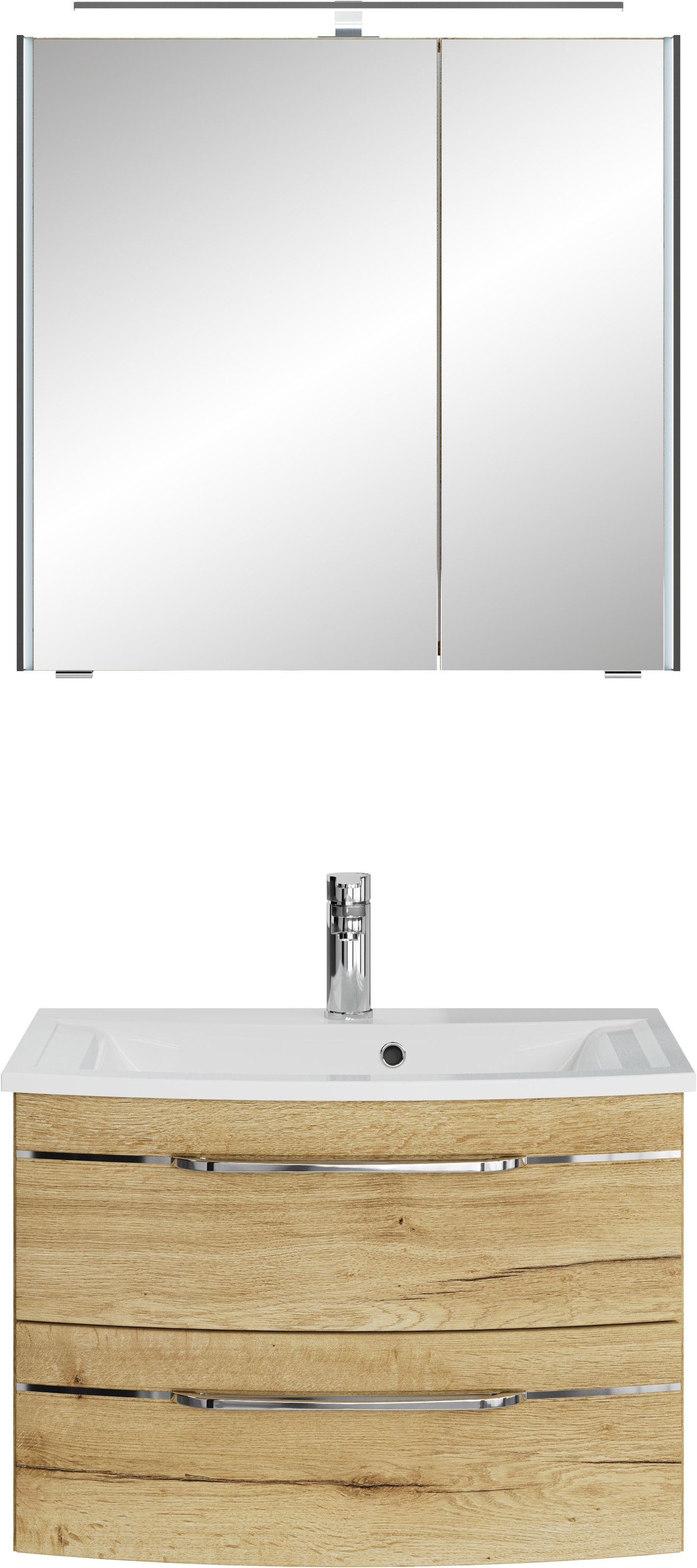 Saphir Badmöbel-Set "Serie 7045 2-teilig Mineralmarmor-Waschtisch mit LED-S günstig online kaufen