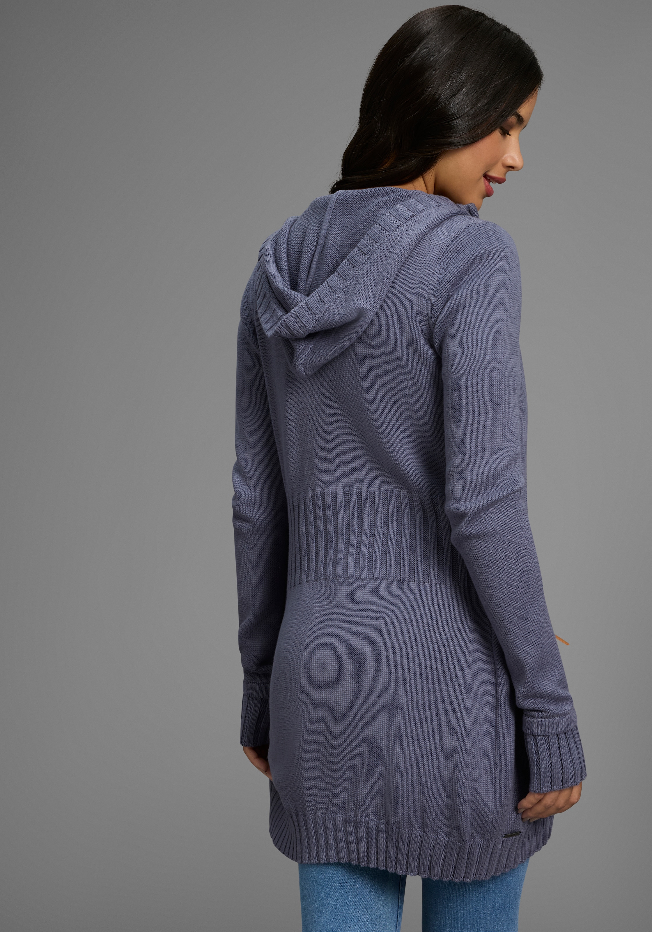 KangaROOS Kapuzenstrickjacke, in schmeichelnder Longform