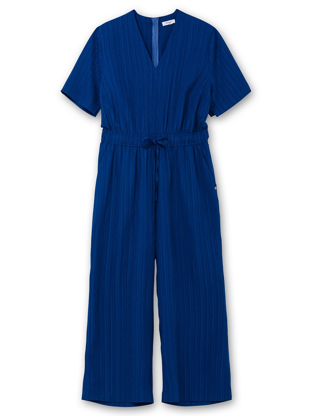 Sheego Jumpsuit »Große Größen«, mit Bindegürtel, in Längsstruktur