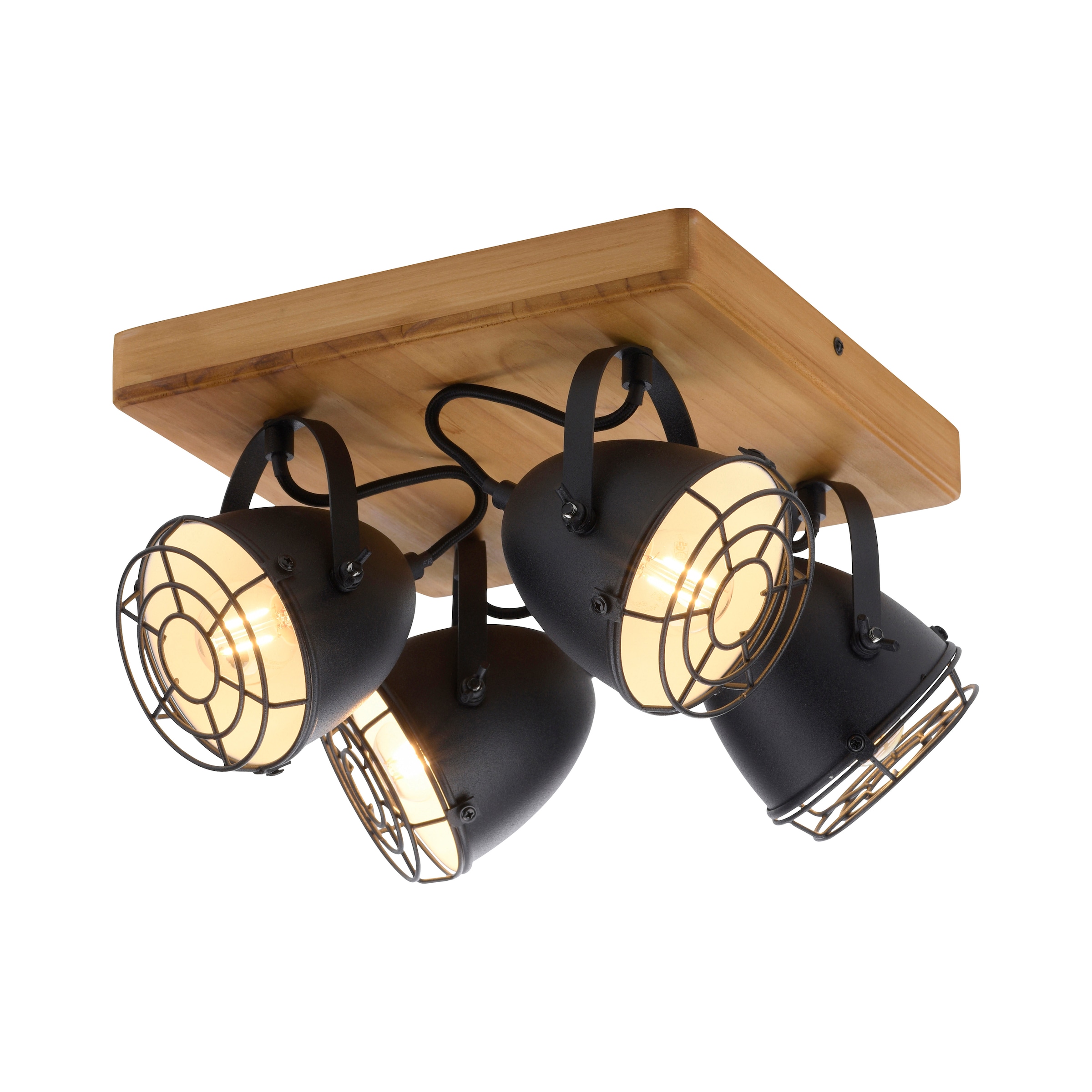 JUST LIGHT Deckenleuchte "BEETLE", schwarz, 4, 1 Stk., Leuchten, ExklusiveE14, Deckenstrahler
