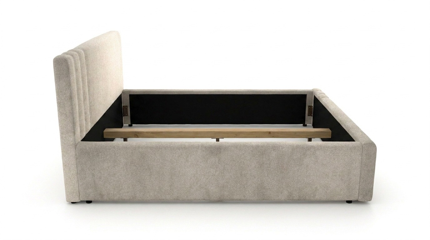 Home affaire Polsterbett »AESSIA in 2 Breiten- 160 und 180 cm, mit/ohne Bettkasten, Chenille« Stauraumbett, gepolstertes Kopfteil, ohne Matratze, modernes Design