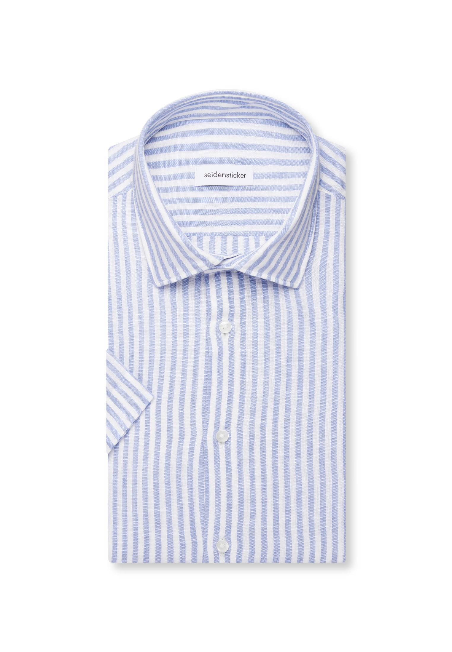 seidensticker Leinenhemd »Schwarze Rose« Shaped 1/2 Kentkragen Gestreift