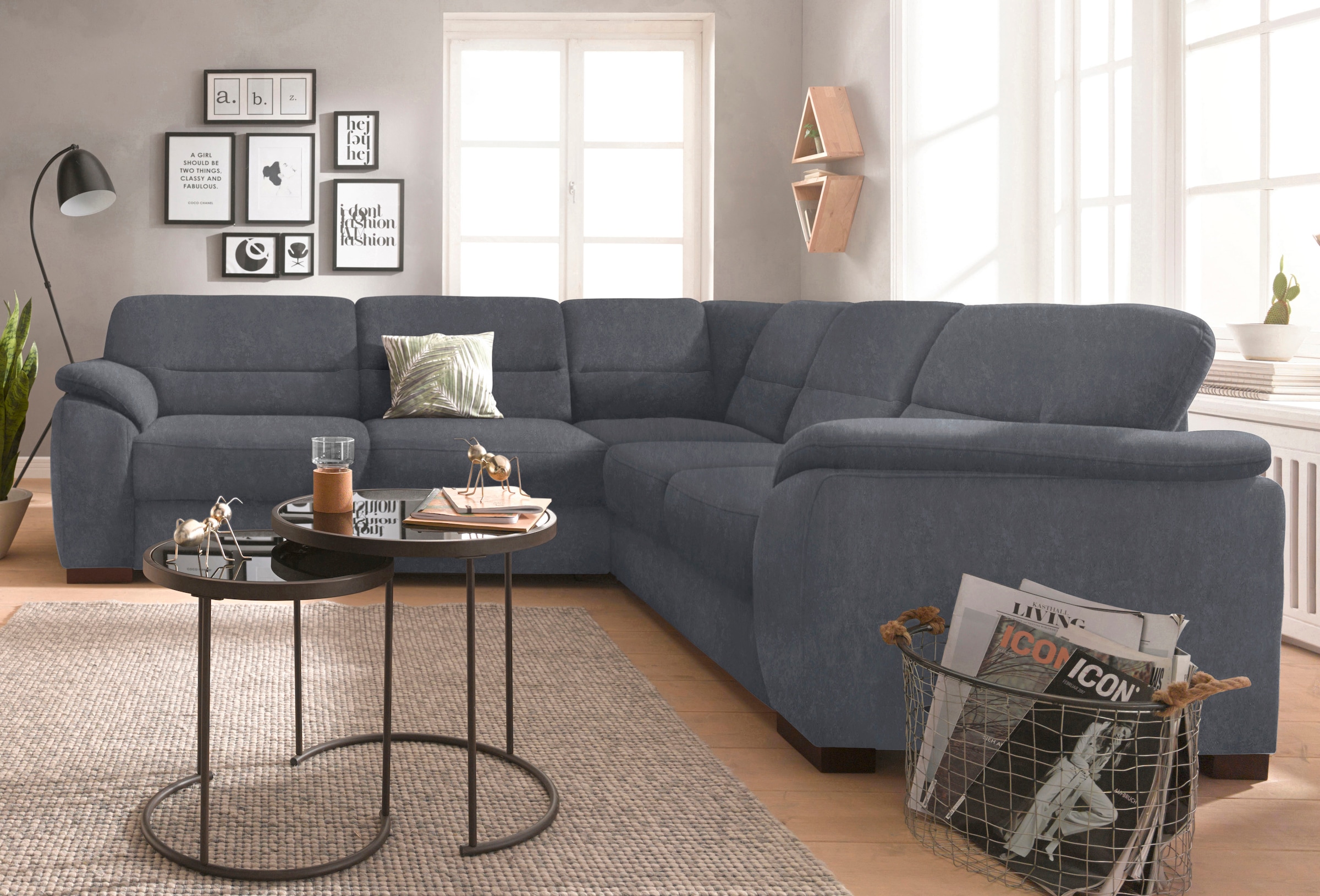 sit&more Ecksofa "Montego L-Form", wahlweise mit Bettfunktion und Schubkasten