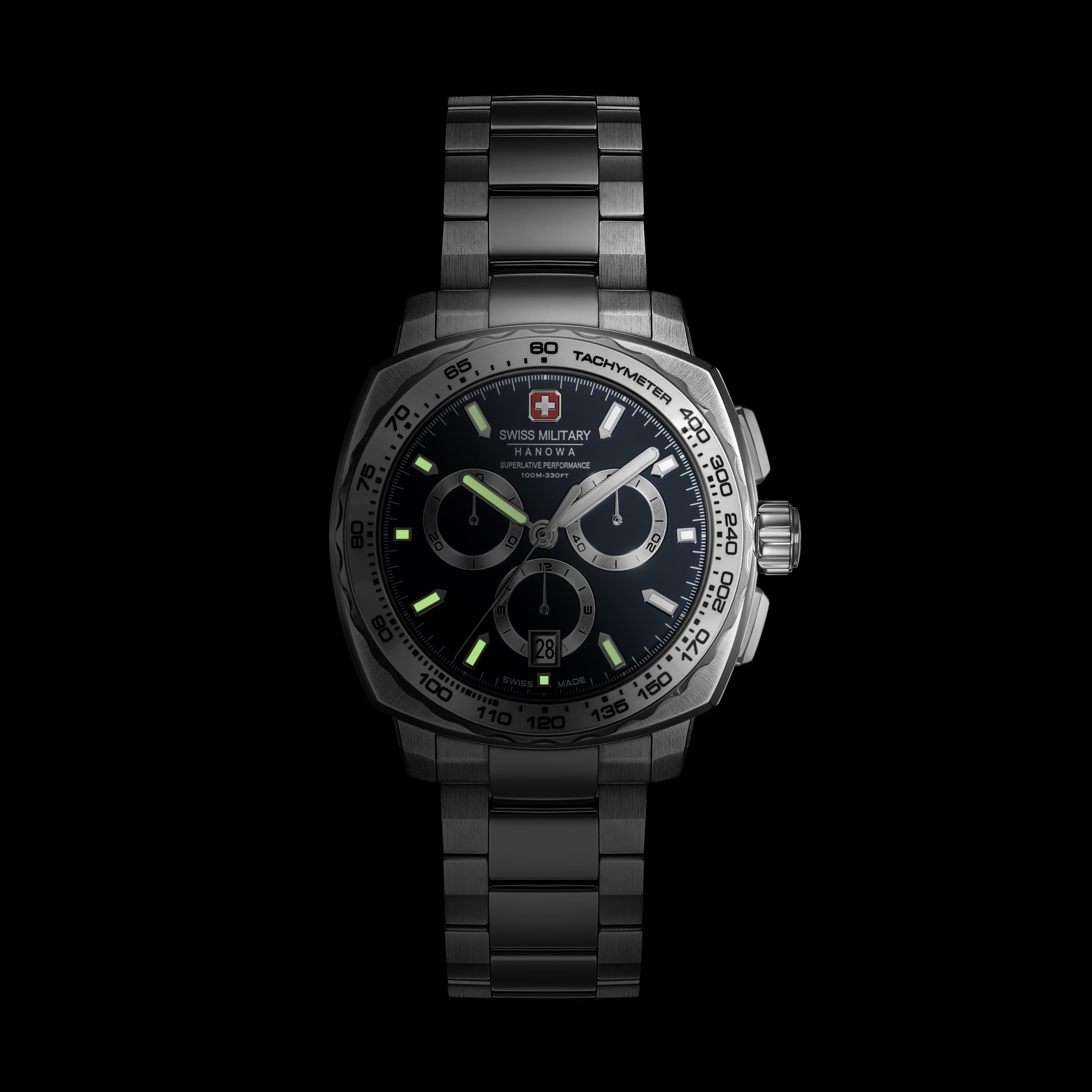Swiss Military Hanowa Chronograph »Speedwell« Quarzuhr, Armbanduhr, Herrenuhr, Swiss Made, Edelstahlarmband, analog