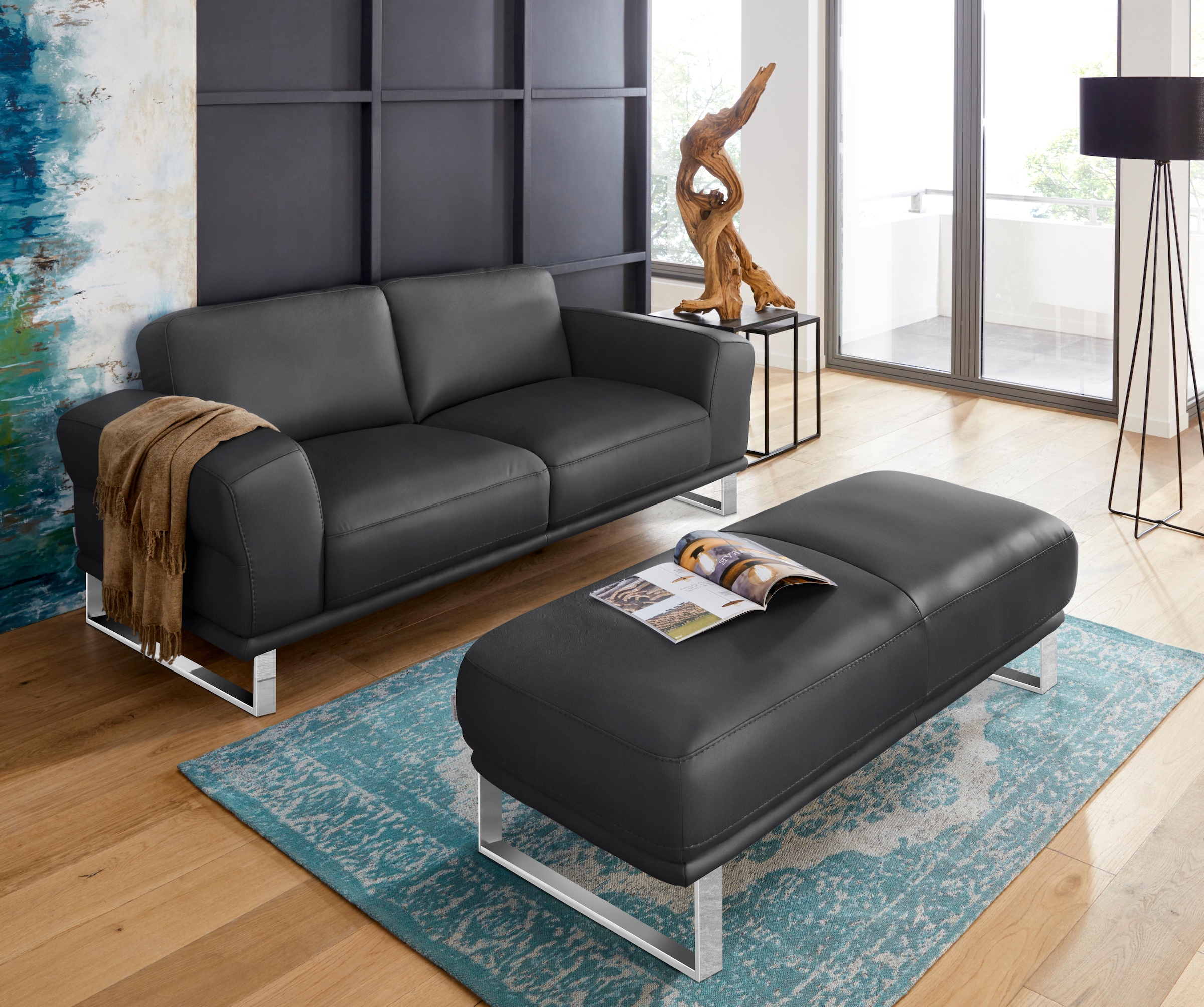 W.SCHILLIG 2-Sitzer »montanaa«, mit Metallkufen in Chrom glänzend, Breite 192 cm
