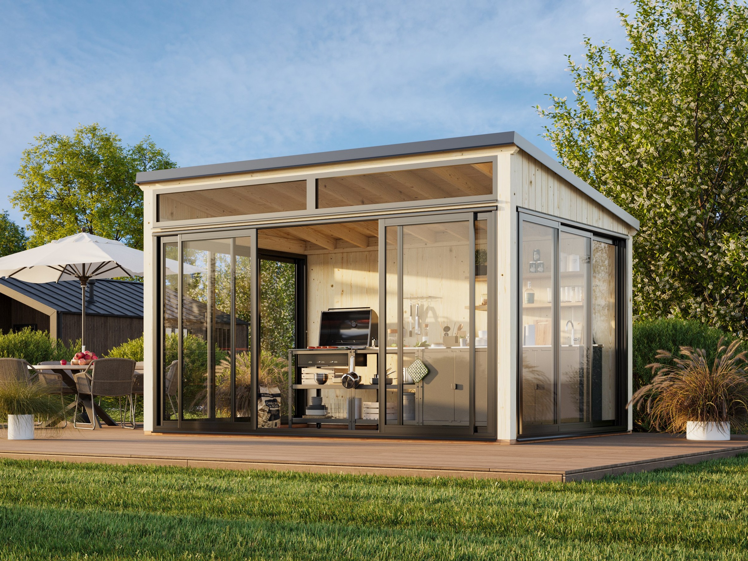 Palmako Holzpavillon »Saga 11,6 m² Slide« BxTxH: 430x307x273 cm