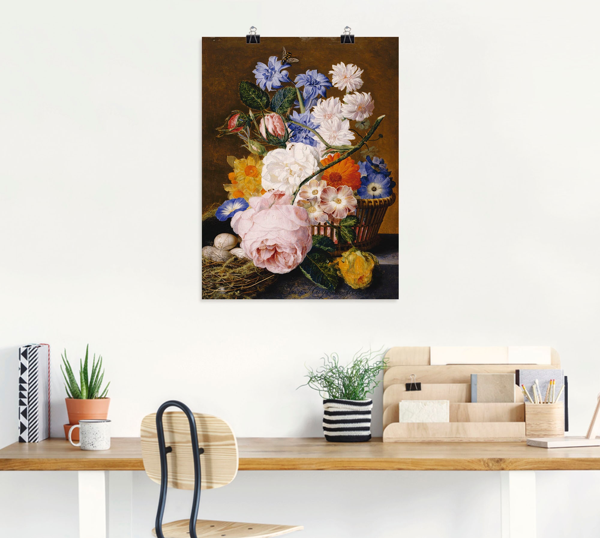 Artland Kunstdruck "Rosen Winden Osterglocken Astern", Arrangements, (1 St. günstig online kaufen