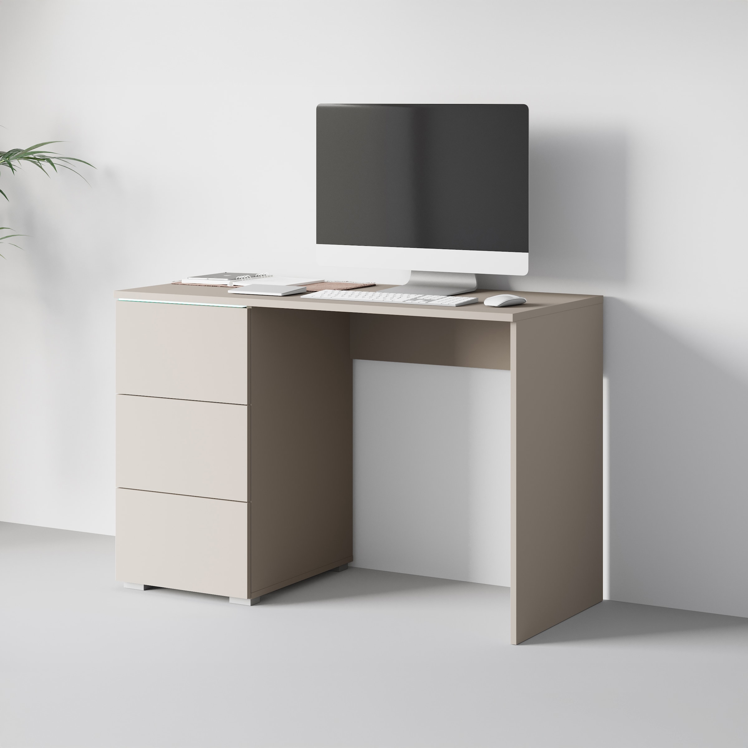 Home affaire Schreibtisch "Vera, Computertisch mit LED-Beleuchtung" 1 Stk. günstig online kaufen