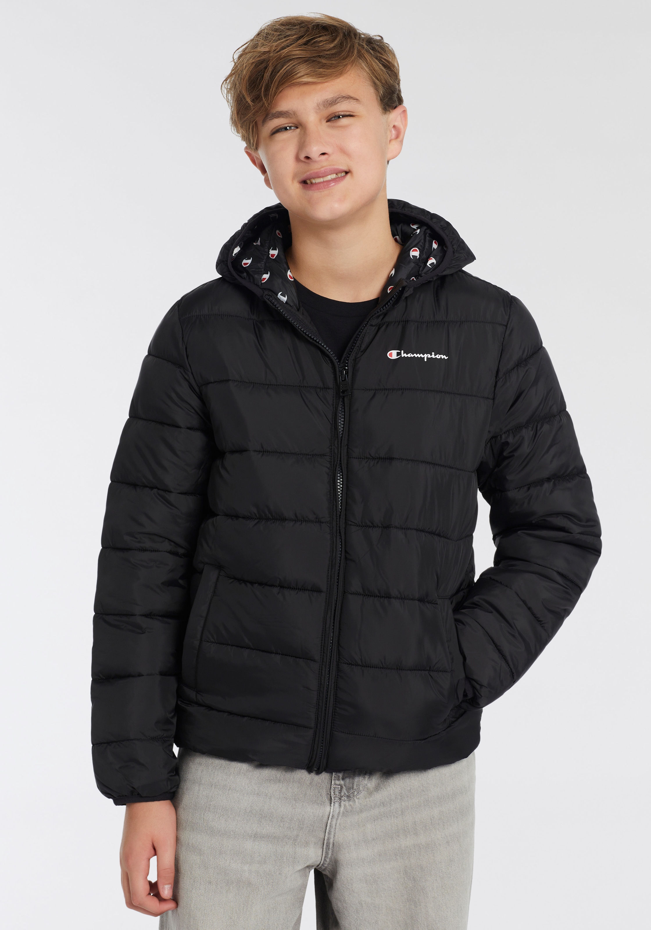 Champion Steppjacke, mit Kapuze, Für Kinder