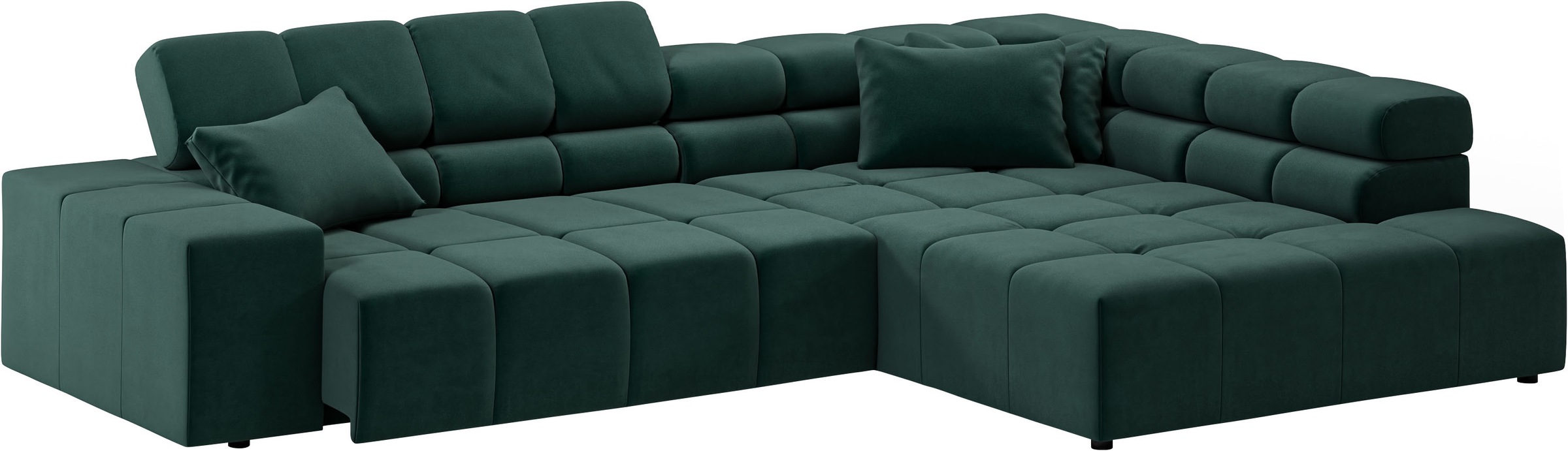 INOSIGN Ecksofa »Ancona incl. Kopfteilverstellung, Breite 319cm, L-Form«, wahlweise motorische Sitztiefenverstellung, auch in Cord + Easy Care