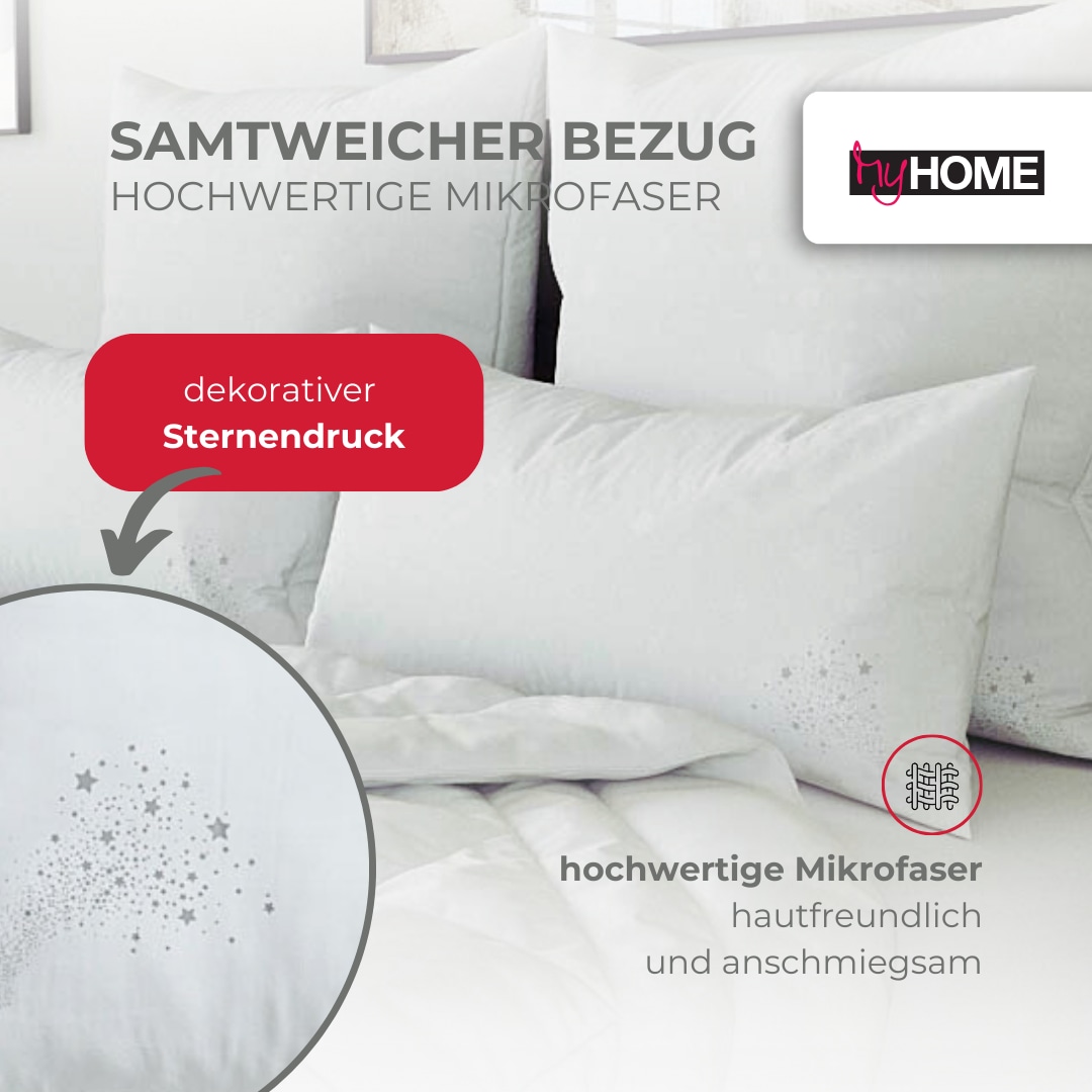 my home Microfaserkissen »Baca, Kopfkissen 40x80cm und 80x80 cm, 2-tlg«, Füllung: Polyesterfaser, Bezug: Microfaserbezug, (Spar-Set, 2 St., 2-tlg.), Kissen im Spar-Set: sehr gutes Preis- / Leistungsverhältnis!