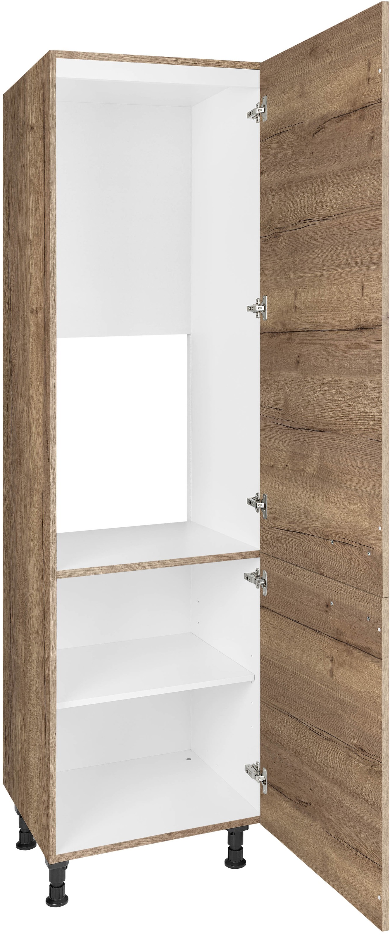 nobilia® Kühlumbauschrank »"Structura", mit zwei Türen und zusätzlichem Einlegeboden,«, vormontiert, Ausrichtung wählbar, Breite/Höhe: 60/216,6 cm