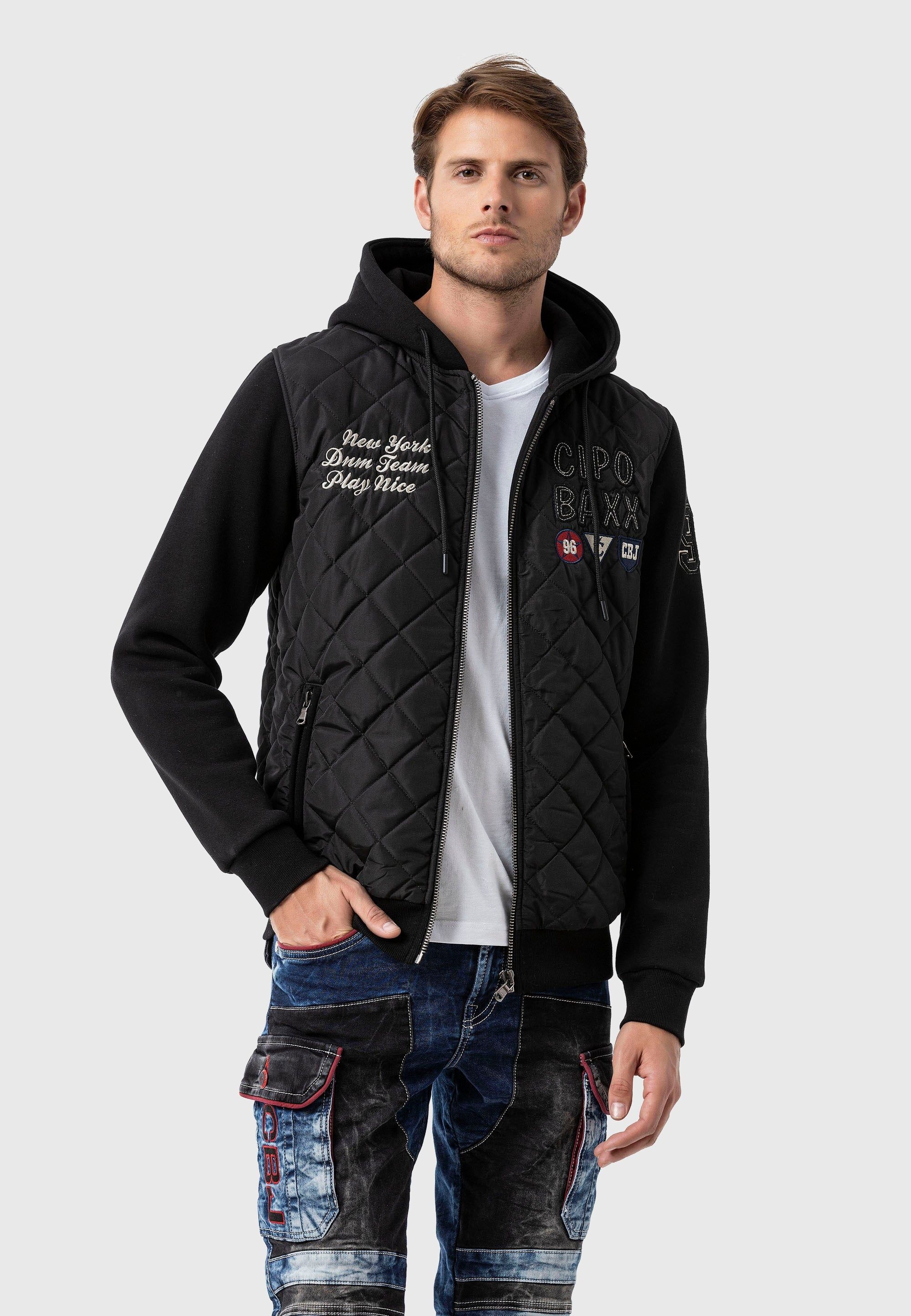 Cipo & Baxx Allwetterjacke »Jacke«, mit Kapuze, mit Stickereien