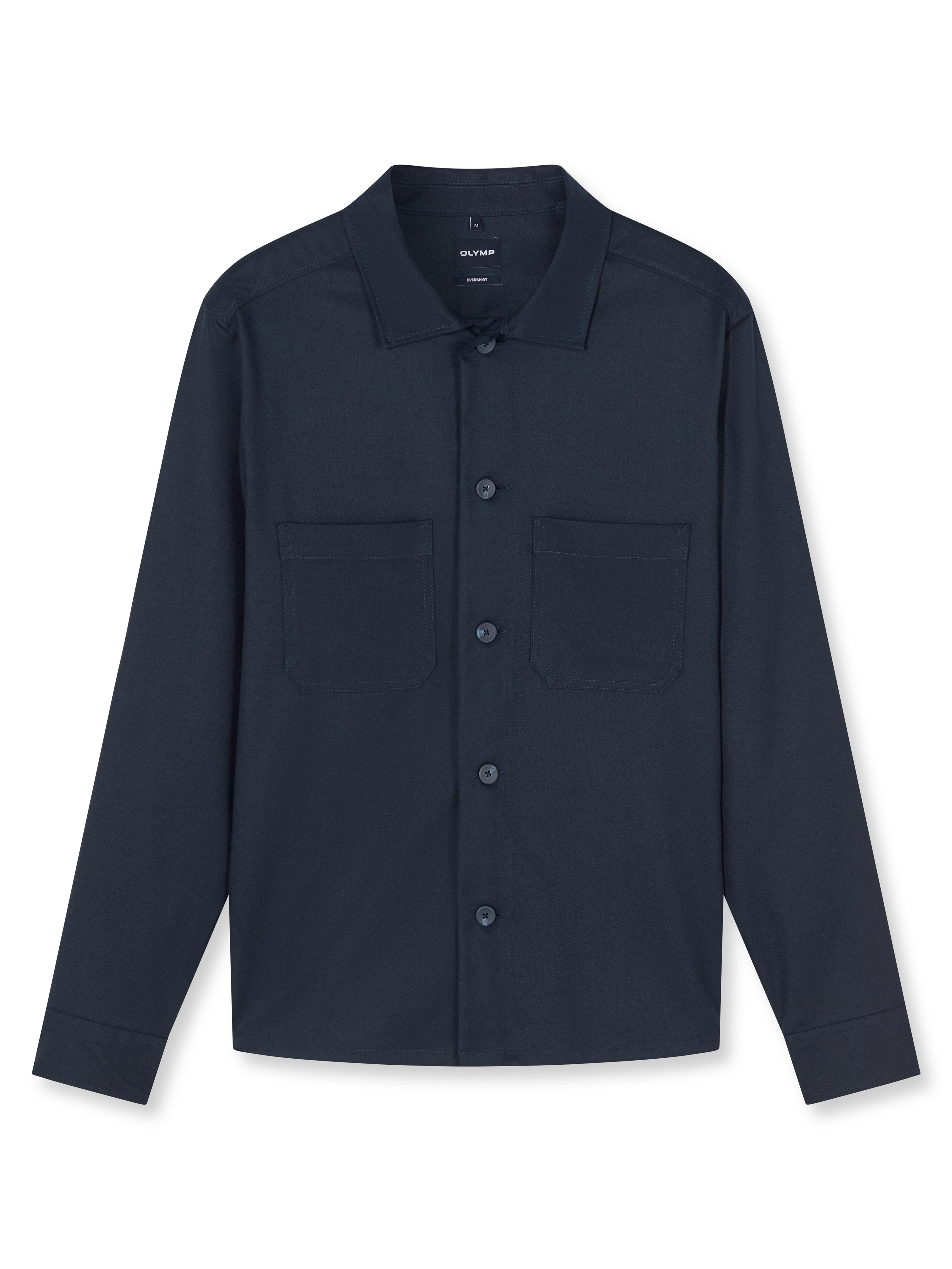 OLYMP Langarmhemd "Casual" Freizeithemd, Kentkragen, Overshirt