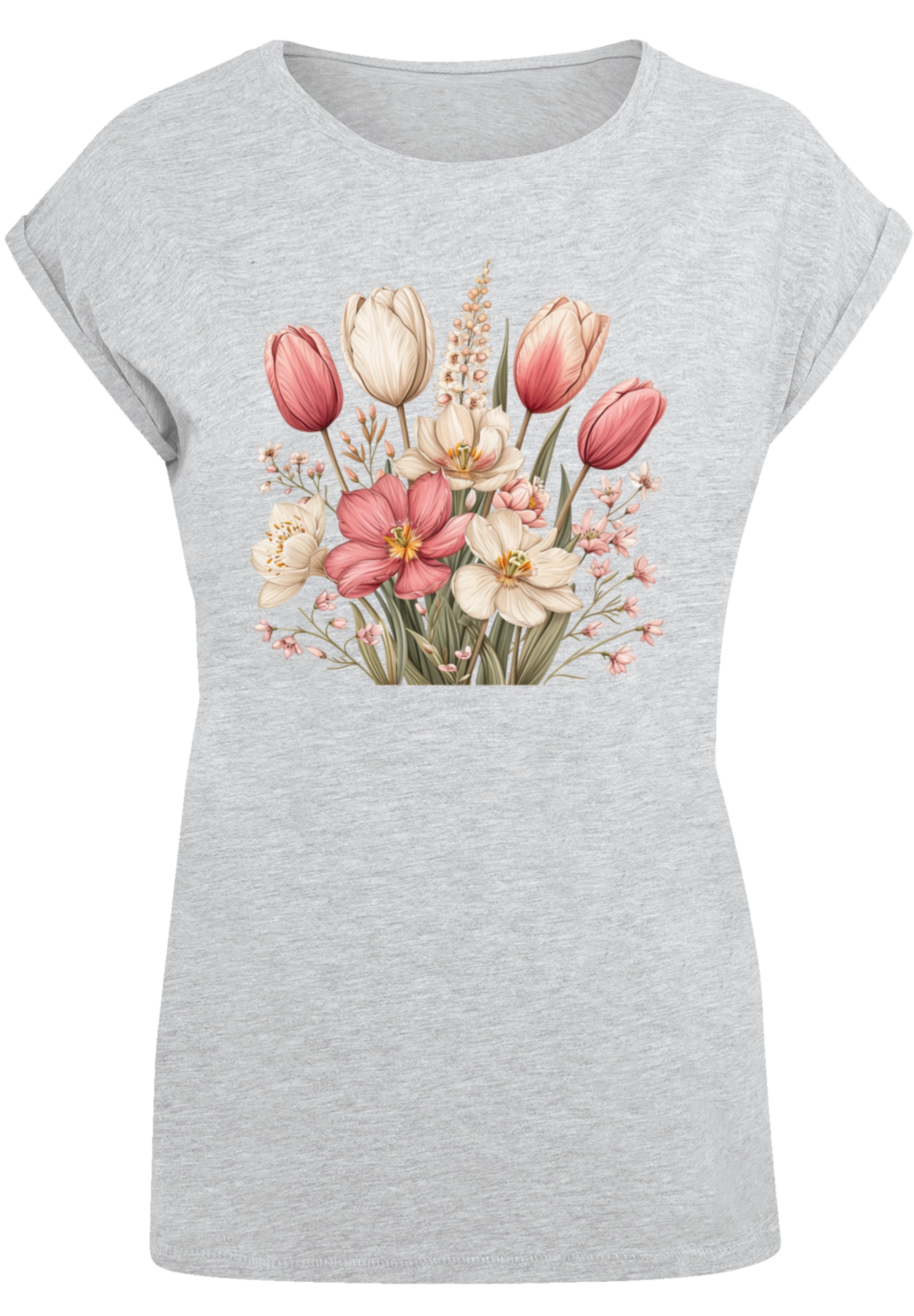 F4NT4STIC T-Shirt »Rosa weißer Frühlingsblumenstrauß«, Premium Qualität
