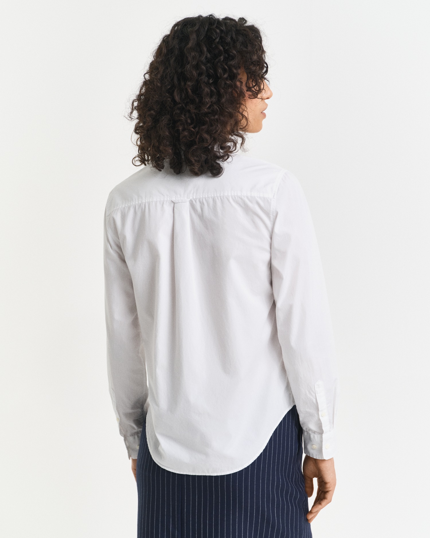 Gant pour femme. 4300348 Chemise Coupe régulière popeline blanche (44), Casuel, Coton, Manche longue 3