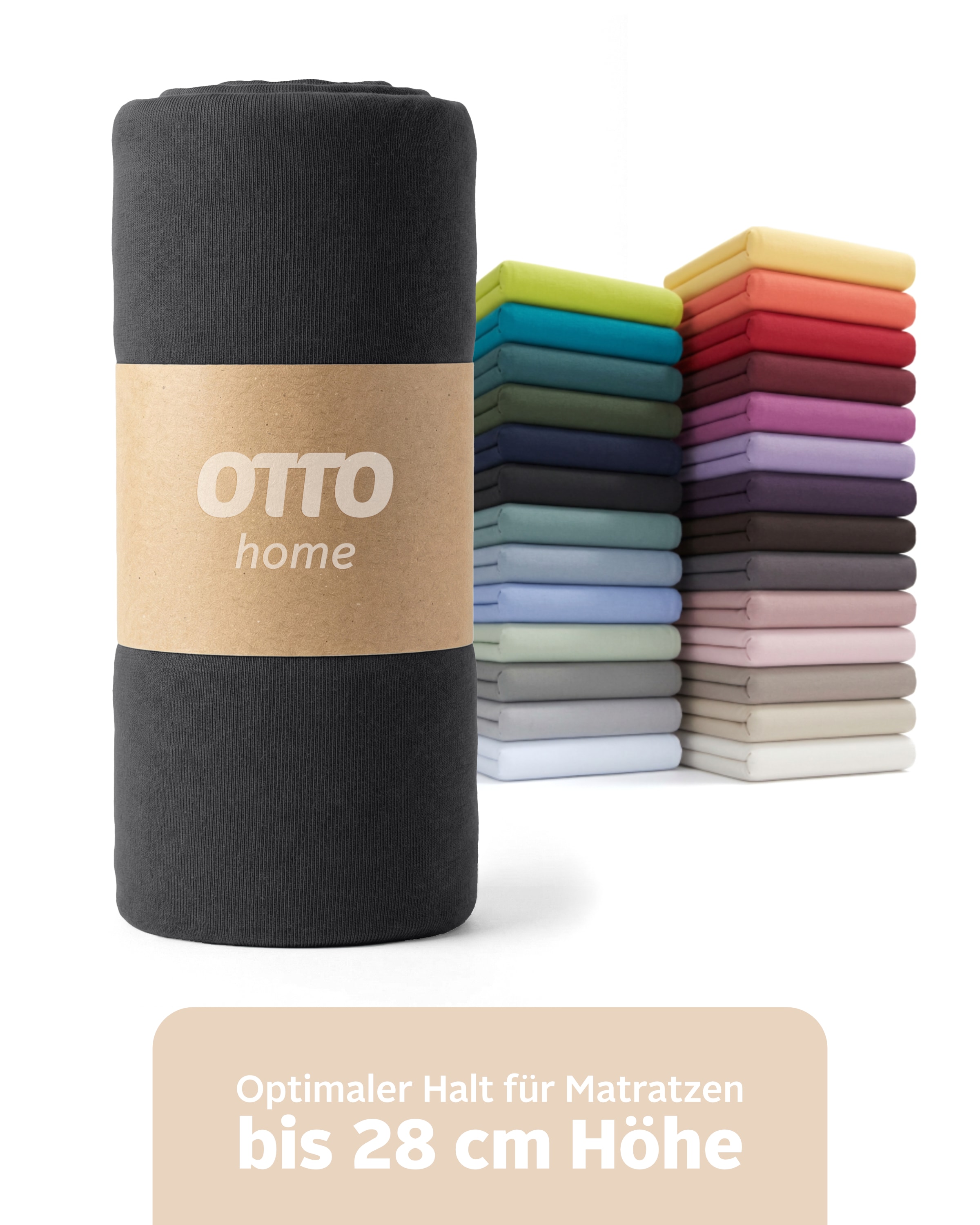 OTTO home "BLACKBERRY in PREMIUM und BASIC Qualität, 100% Baumwolle" für hohe Matratzen bis 28 cm, Bettlaken, Spannbetttuch, Boxspring