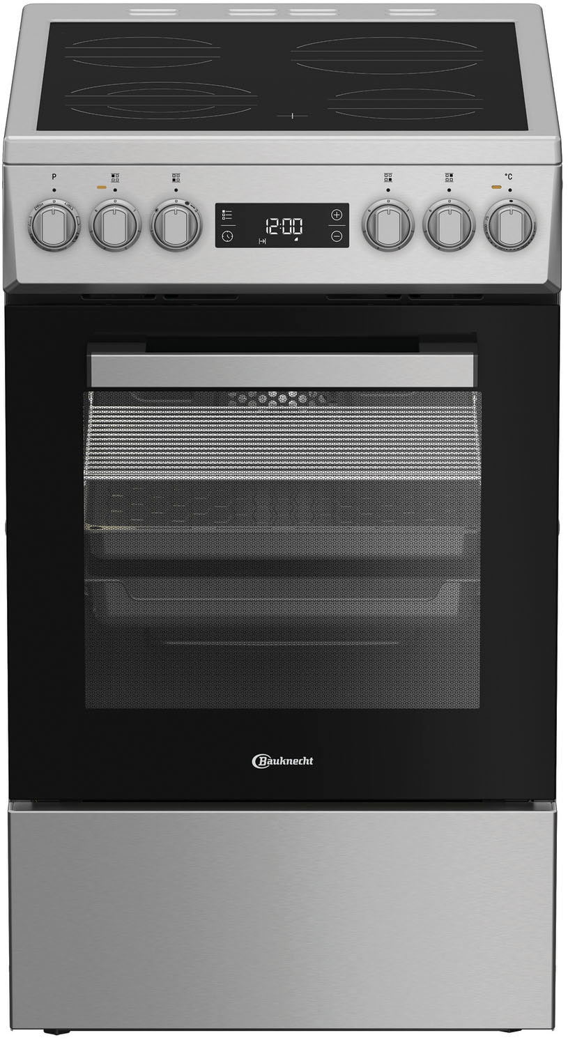 BAUKNECHT Elektro-Standherd "B5V8LMX" Hydrolyse Heißluftbackofen mit 8 Funktionen und leichter Reinigung