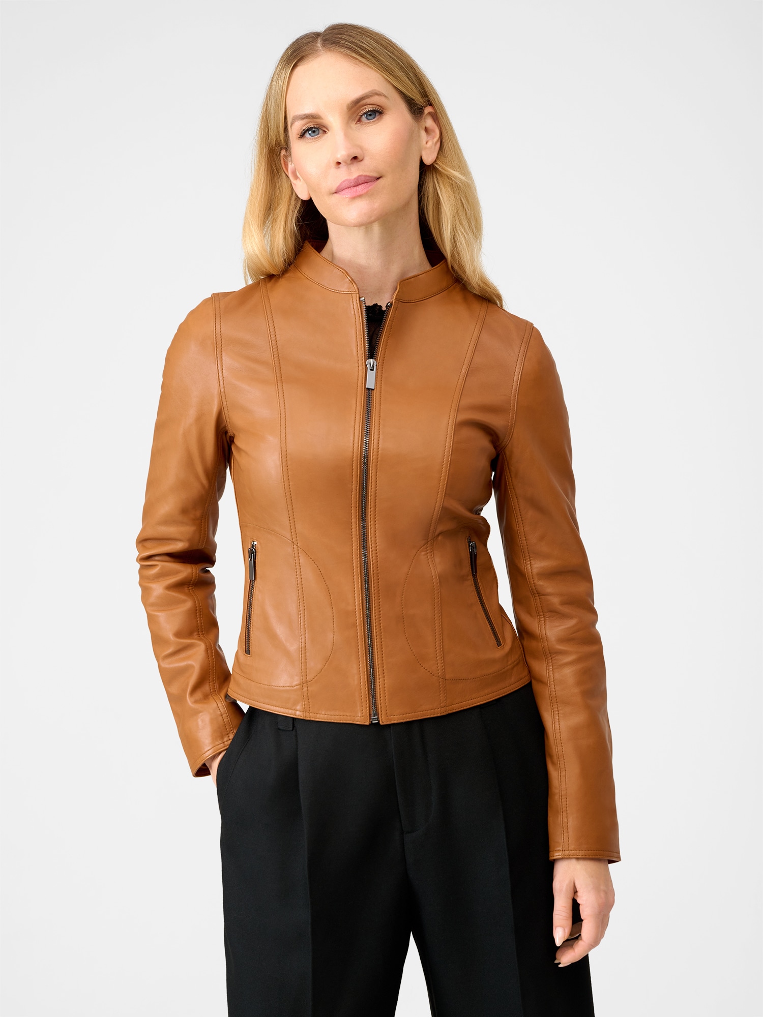 RICANO Lederjacke »Lederjacke Aurore« ohne Kapuze Handgefertigt aus echtem Leder