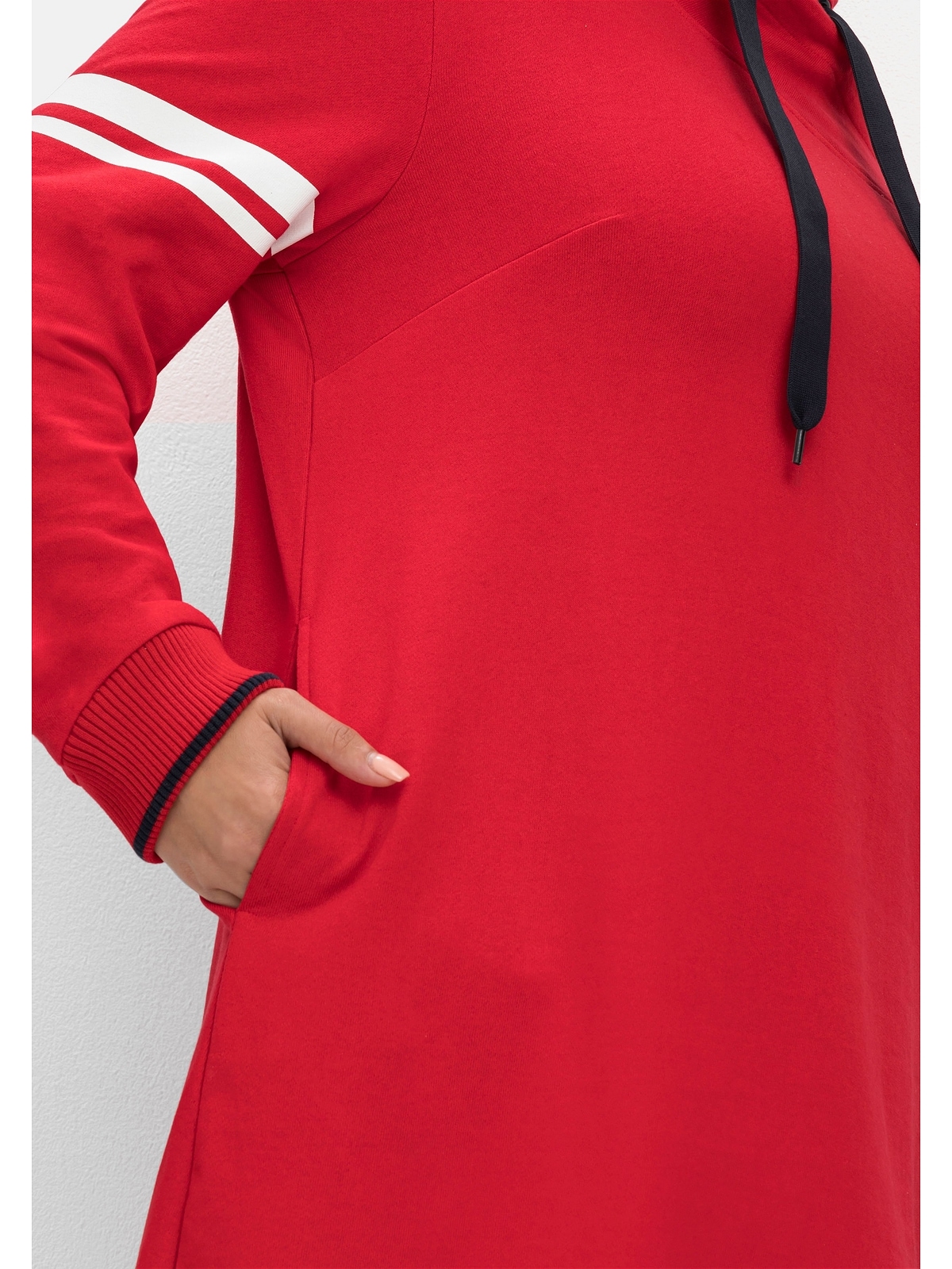 Sheego Sweatkleid »Große Größen«, mit weitem Kragen, in leichter A-Linie