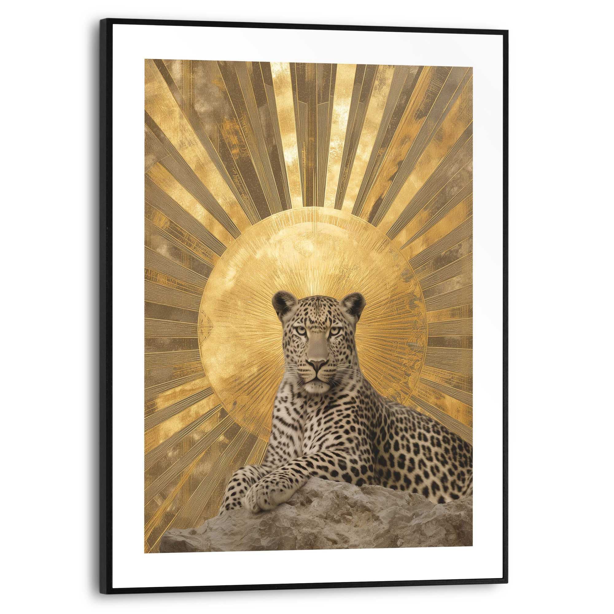 Reinders! Bild mit Rahmen »Königlicher Leopard« Tiere 1 Stk. tlg. Wohnzimmer - Gold - MDF - Tiere - 30x40 cm