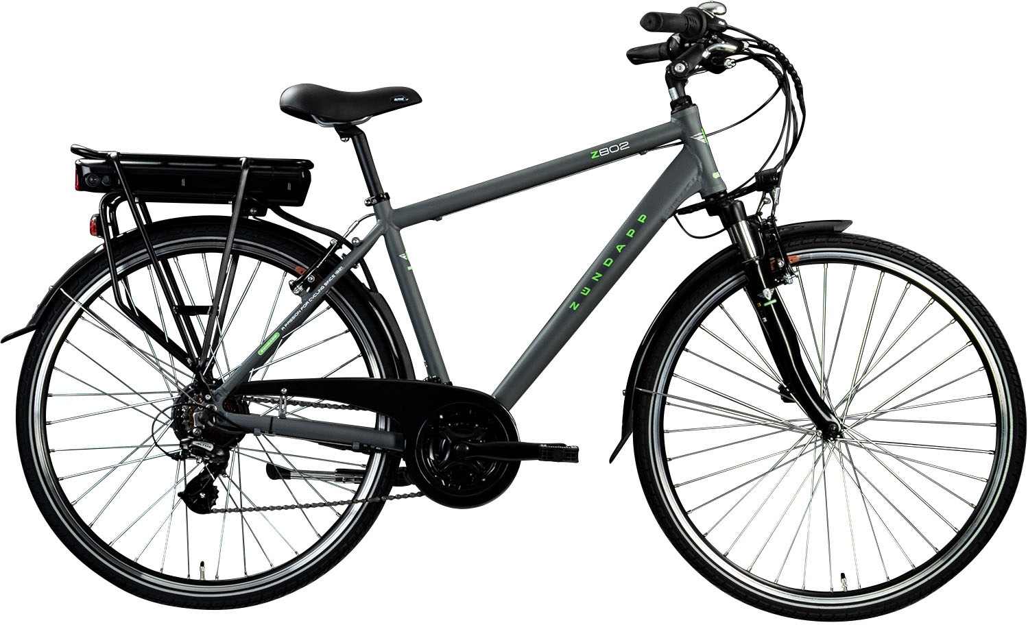 Zündapp E-Bike "Z802 Herren", 21 Gang, Shimano, Altus RD-M310, Heckmotor 250 W, Pedelec, Elektrofahrrad für Herren