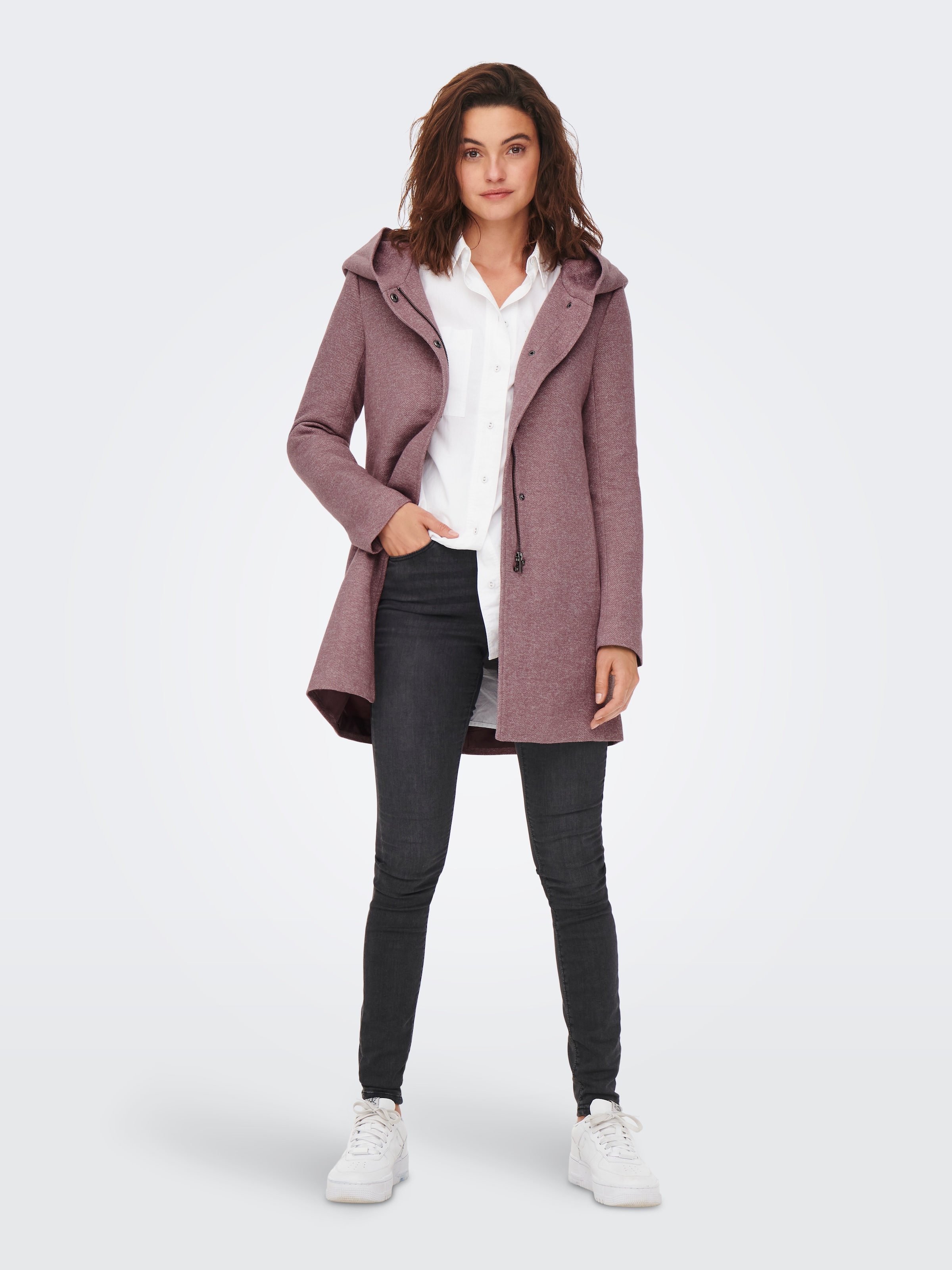ONLY Langjacke »ONLSEDONA LIGHT COAT OTW NOOS« mit Kapuze Materialmix