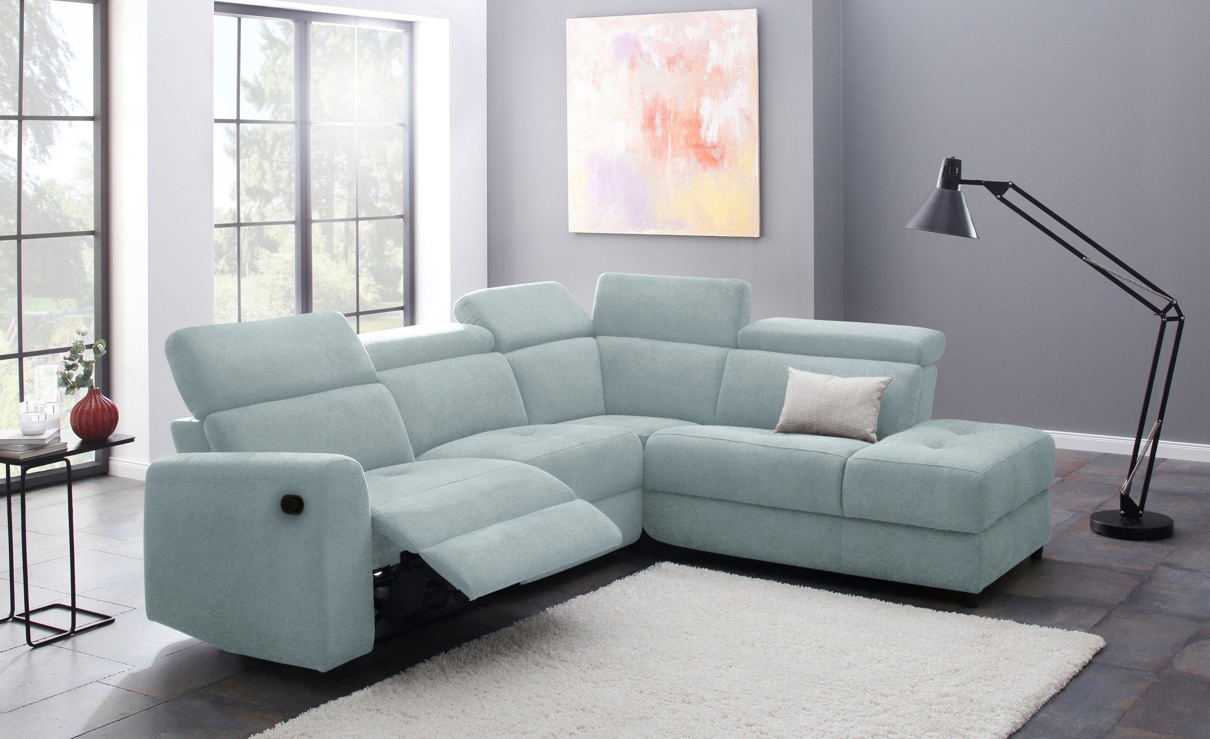 Home affaire Ecksofa »Sentrano, L-Form,«, 273 cm, man. o. elektr. Relaxfunktion und USB/Kopfverstellung