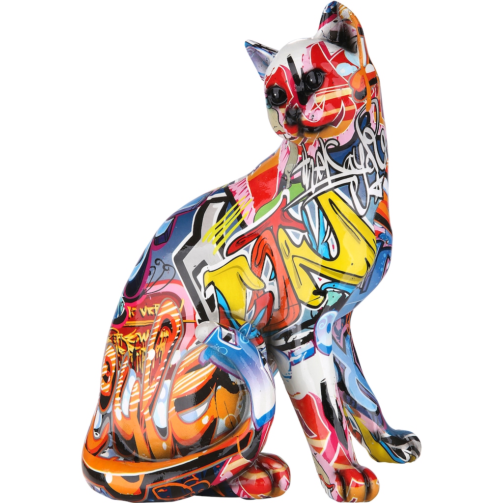 GILDE Dekofigur »Figur Pop Art Katze«, Dekoobjekt, Tierfigur, Höhe 29 cm, Wohnzimmer