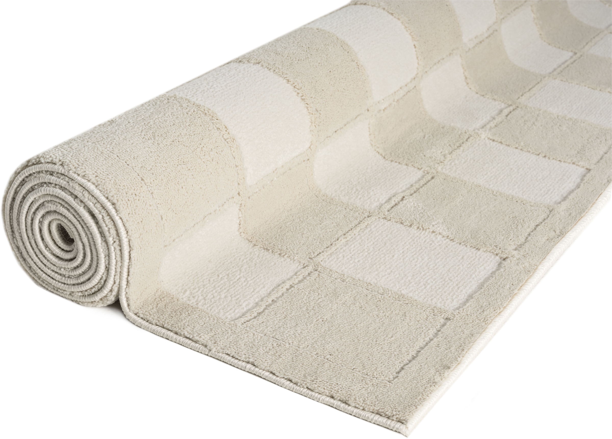 OTTO home Teppich »Belion, Hoch-Tief-Struktur«, rechteckig, 19 mm Höhe, leichter Glanz, Schachbrettmuster, Modern, Wohnzimmer, Schlafzimmer