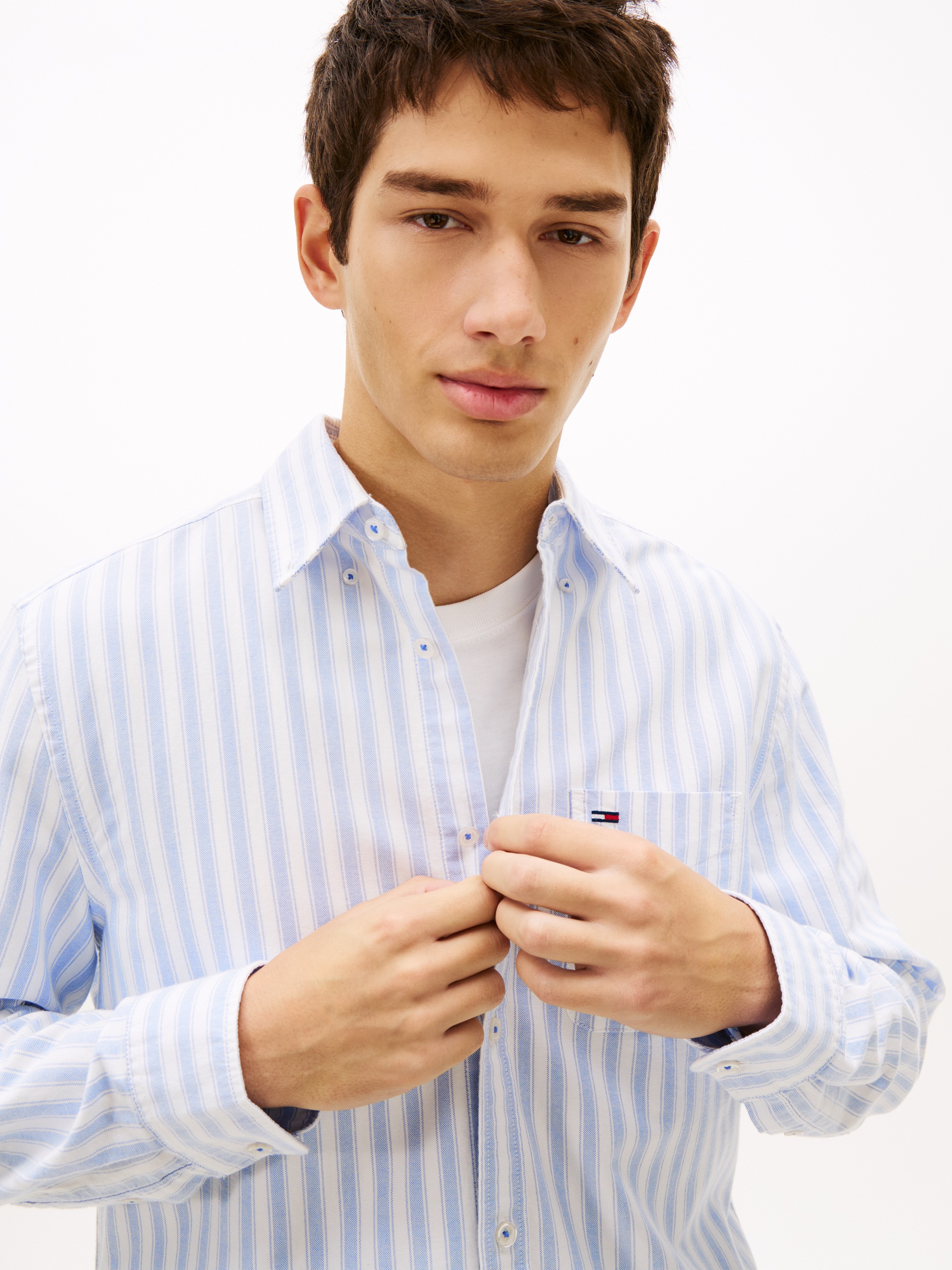 Tommy Jeans Langarmhemd "REGULAR STRIPE OXFORD" Regular fit mit Streifenmus günstig online kaufen