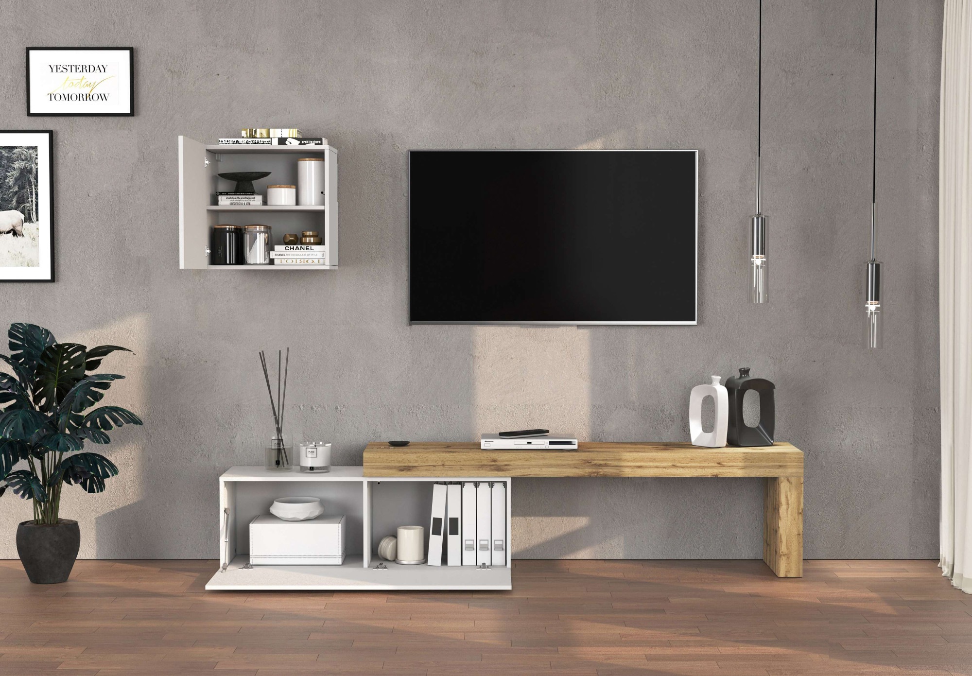 OTTO home TV-Wand »Chronos TV-Set, Wohnwand – Elemente frei platzierbar, Made in Italy« Set, 2-er set, 2 Stk. tlg.