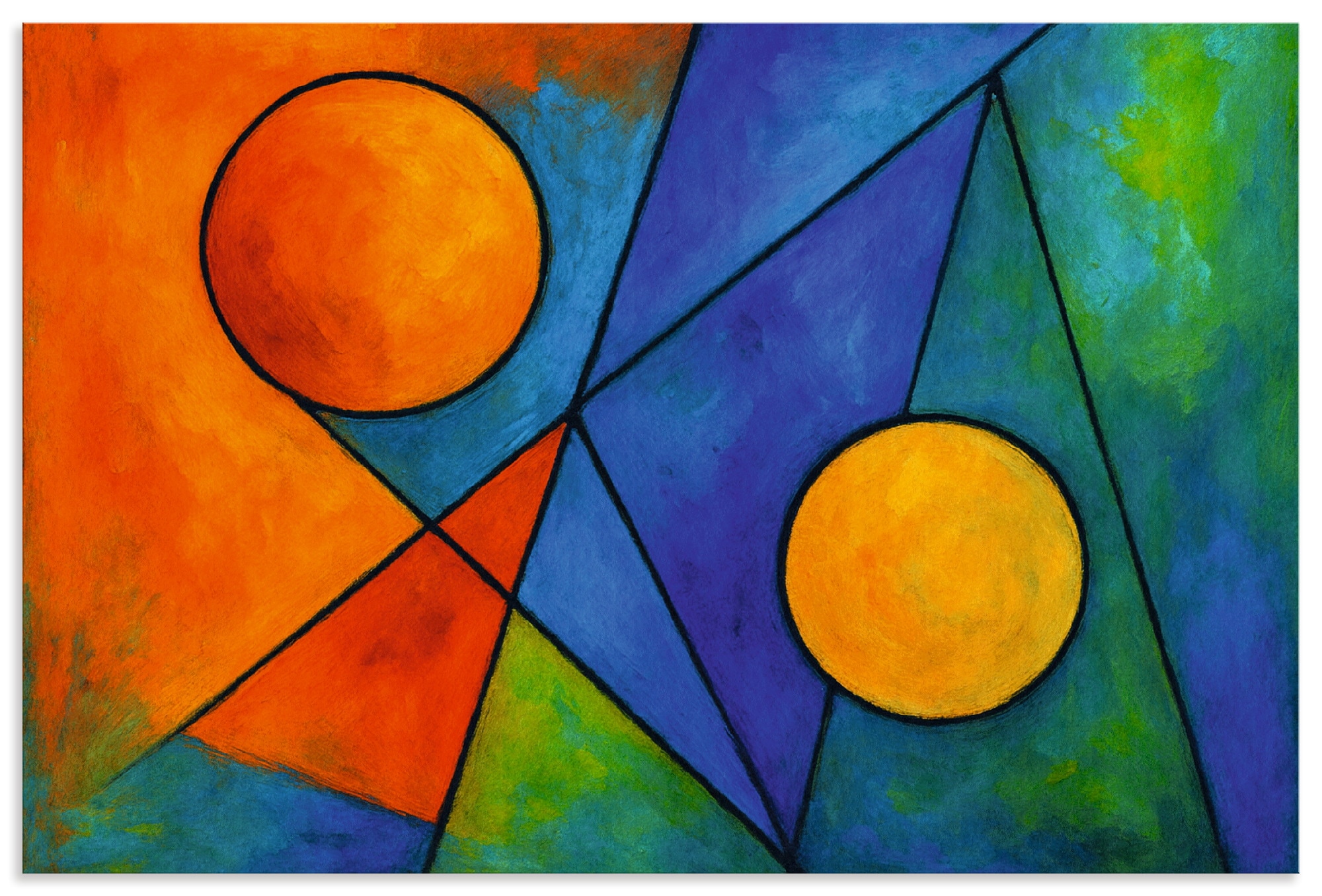 Wandbild ARTLAND "Farbkomposition im Gleichgewicht", farbe bild(er): farbig, B:90cm H:60cm, Alu Dibond, Bilder, als Alubild, Leinwandbild, Poster, Wandaufkleber in verschied. Größen