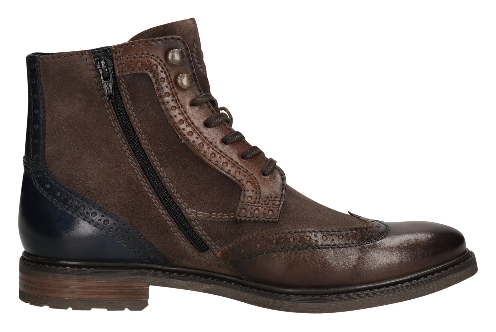 bugatti Schnürboots, Stiefel, Anzugschuh, Boots mit eleganter Flügelkappe
