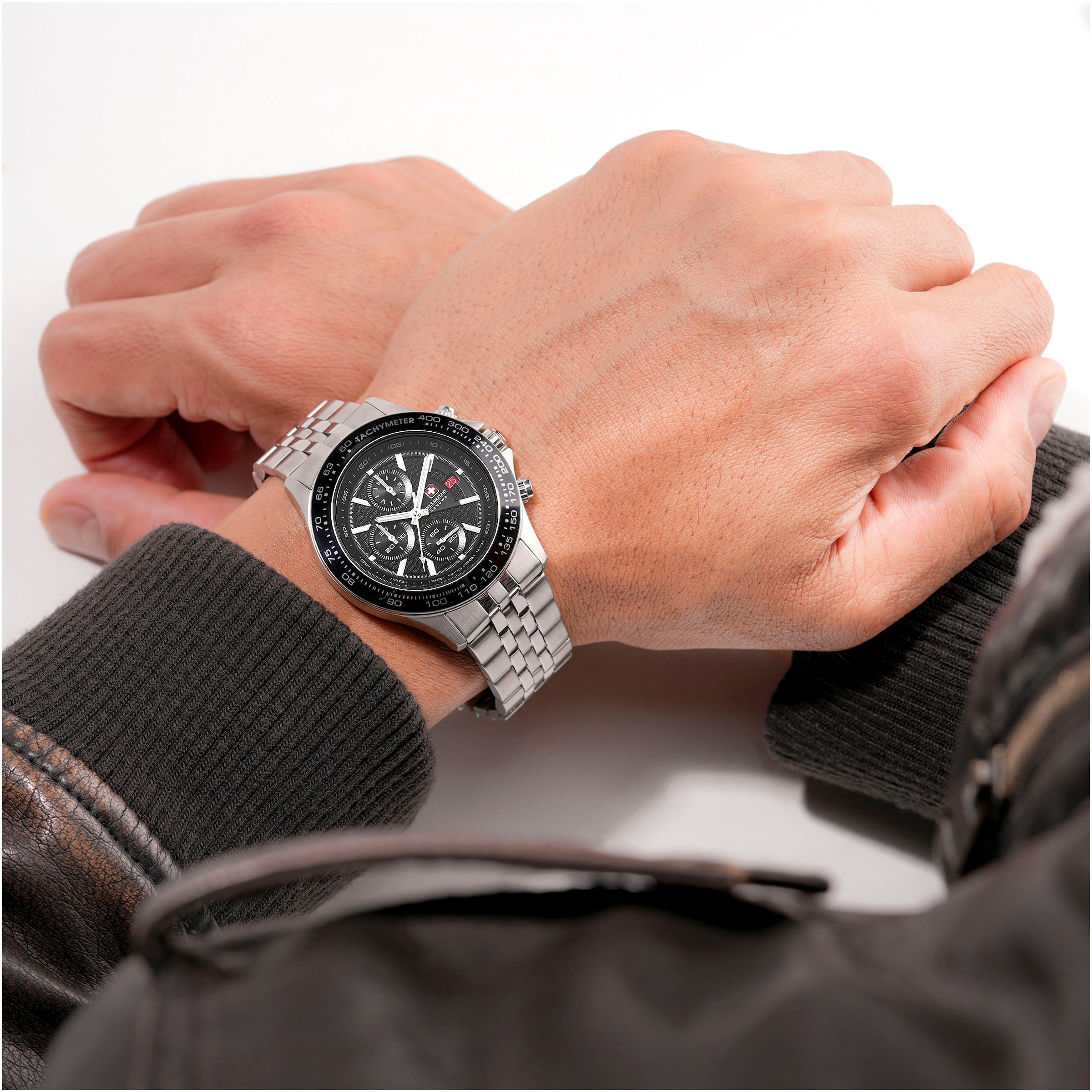 Swiss Military Hanowa Chronograph »WATCHMAN«, Quarzuhr, Herrenuhr, Datum, Stoppfunktion, Saphirglas, Swiss Made