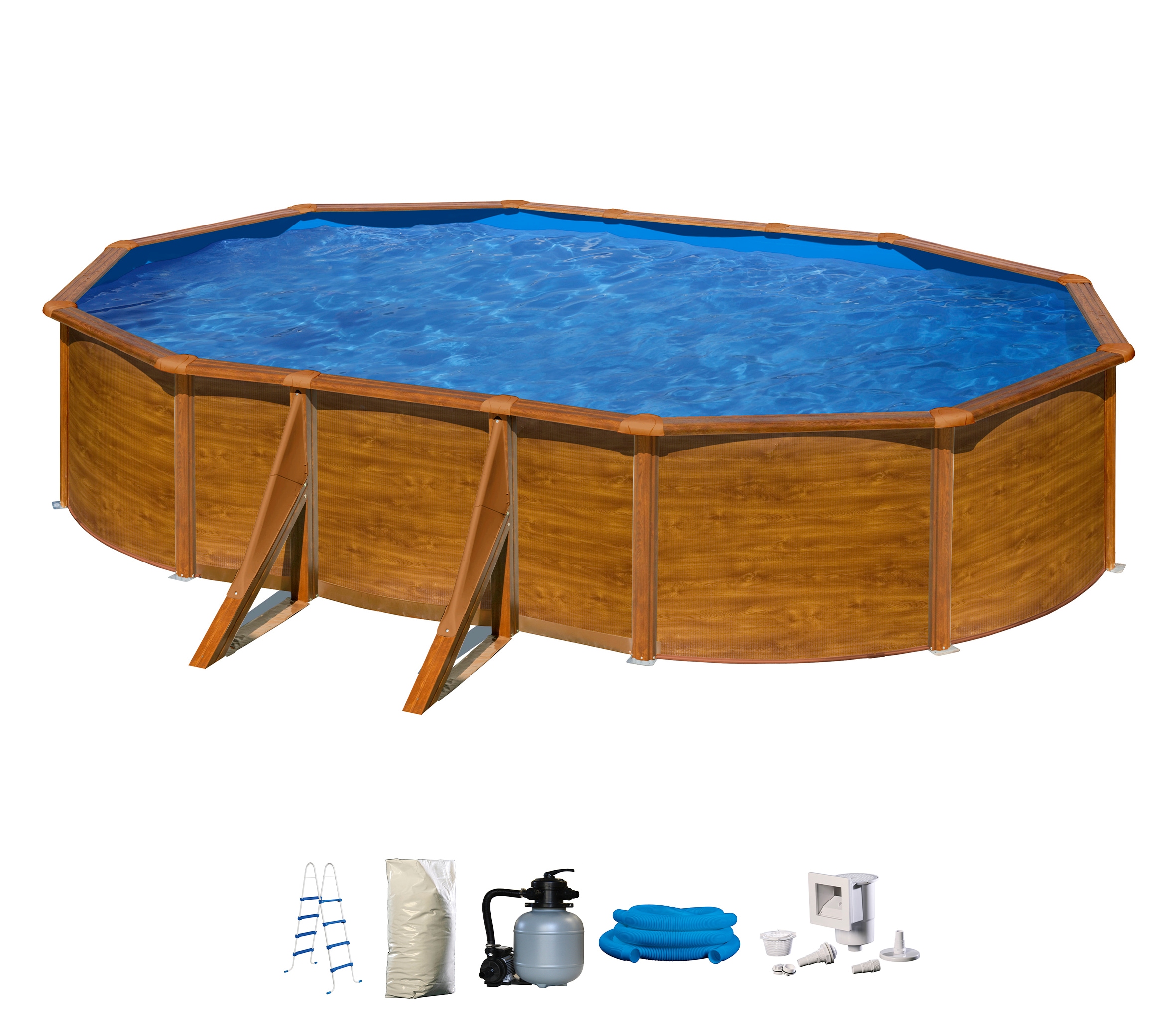 my POOL BWT Ovalpool, (Set, 5 tlg.), in moderner Holzoptik, Tiefe 132 cm, v günstig online kaufen