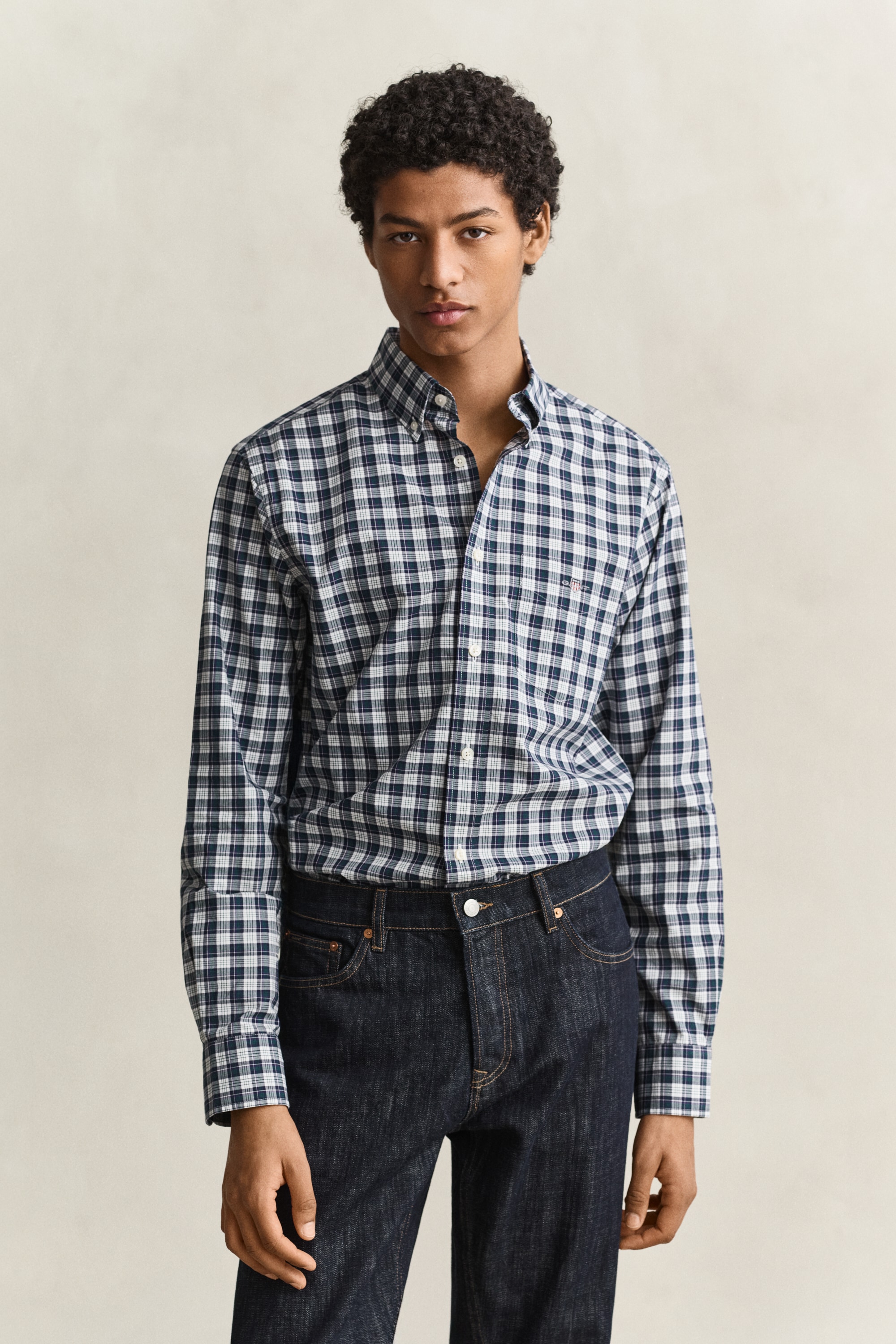 Gant Langarmhemd "REGULAR POPLIN CHECK" Button-down-Kragen, regular fit