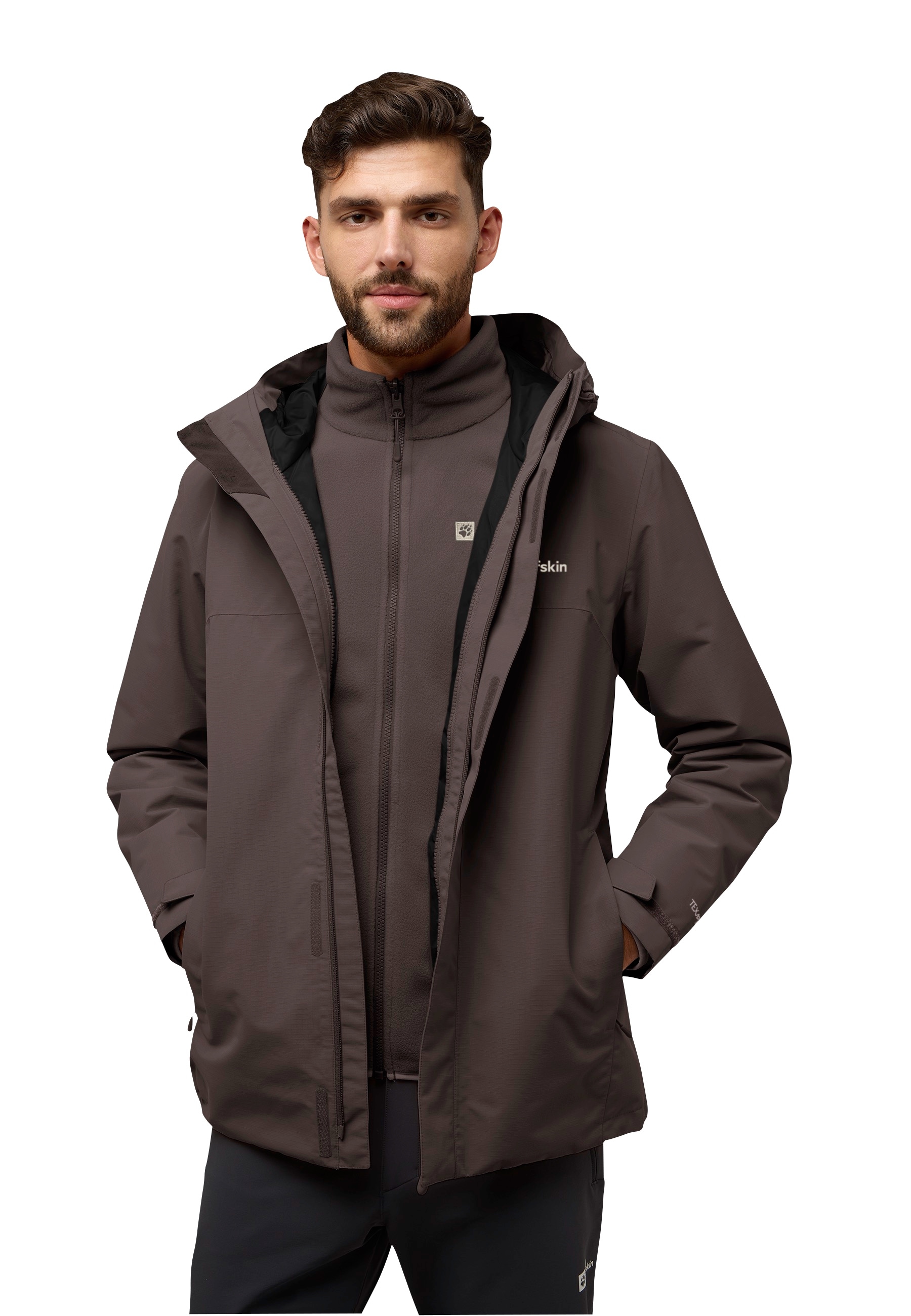 Jack Wolfskin Funktionsjacke »ALTENBERG 3IN1«, mit Kapuze, 3in1, wasserdicht, Übergangsjacke