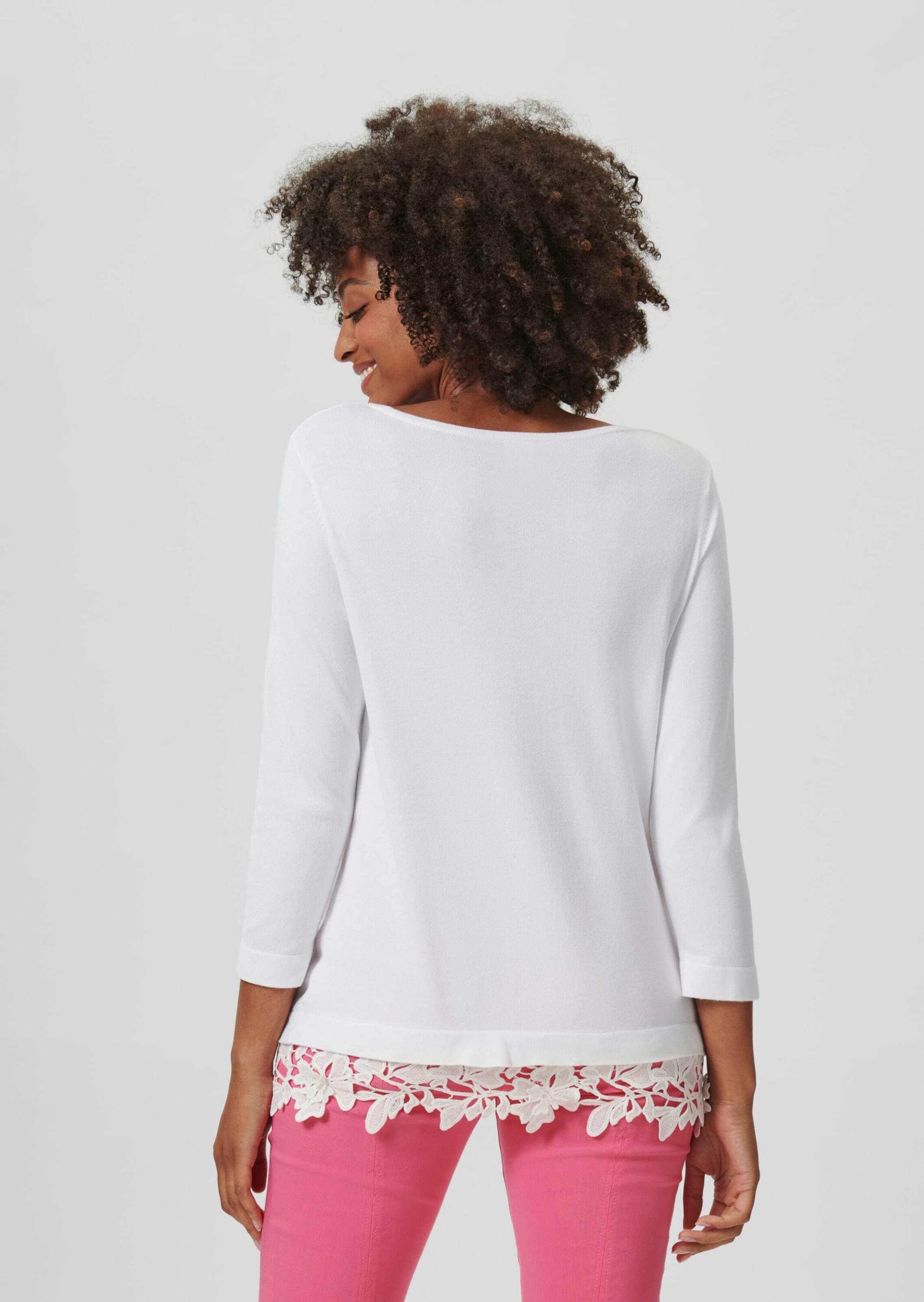 MADELEINE Longpullover »Pullover Pullover mit Spitzensaum«