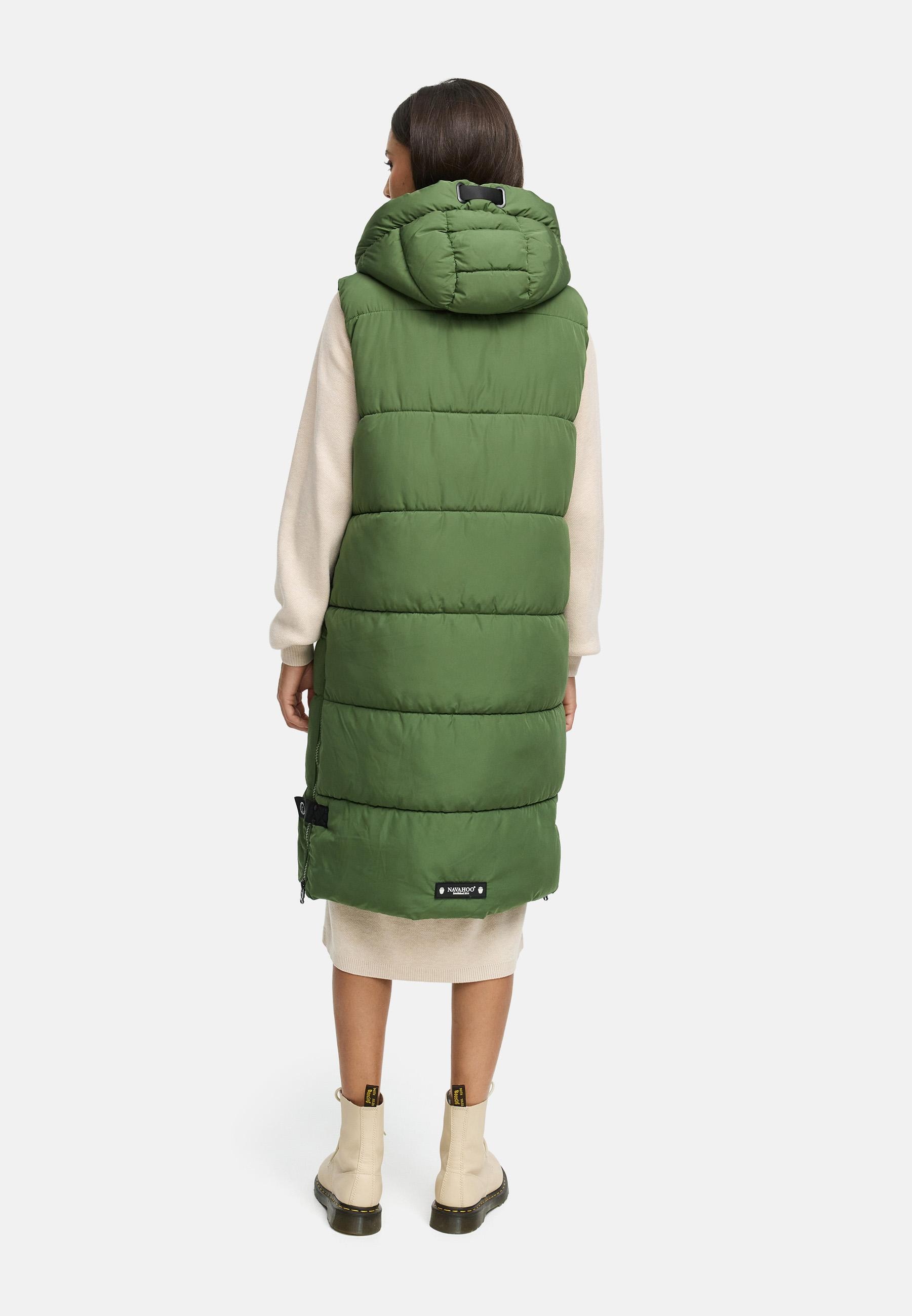 Navahoo Steppweste »Schnuffelchen«, (1 tlg.), warme Damen Outdoor-Weste lang mit Kapuze