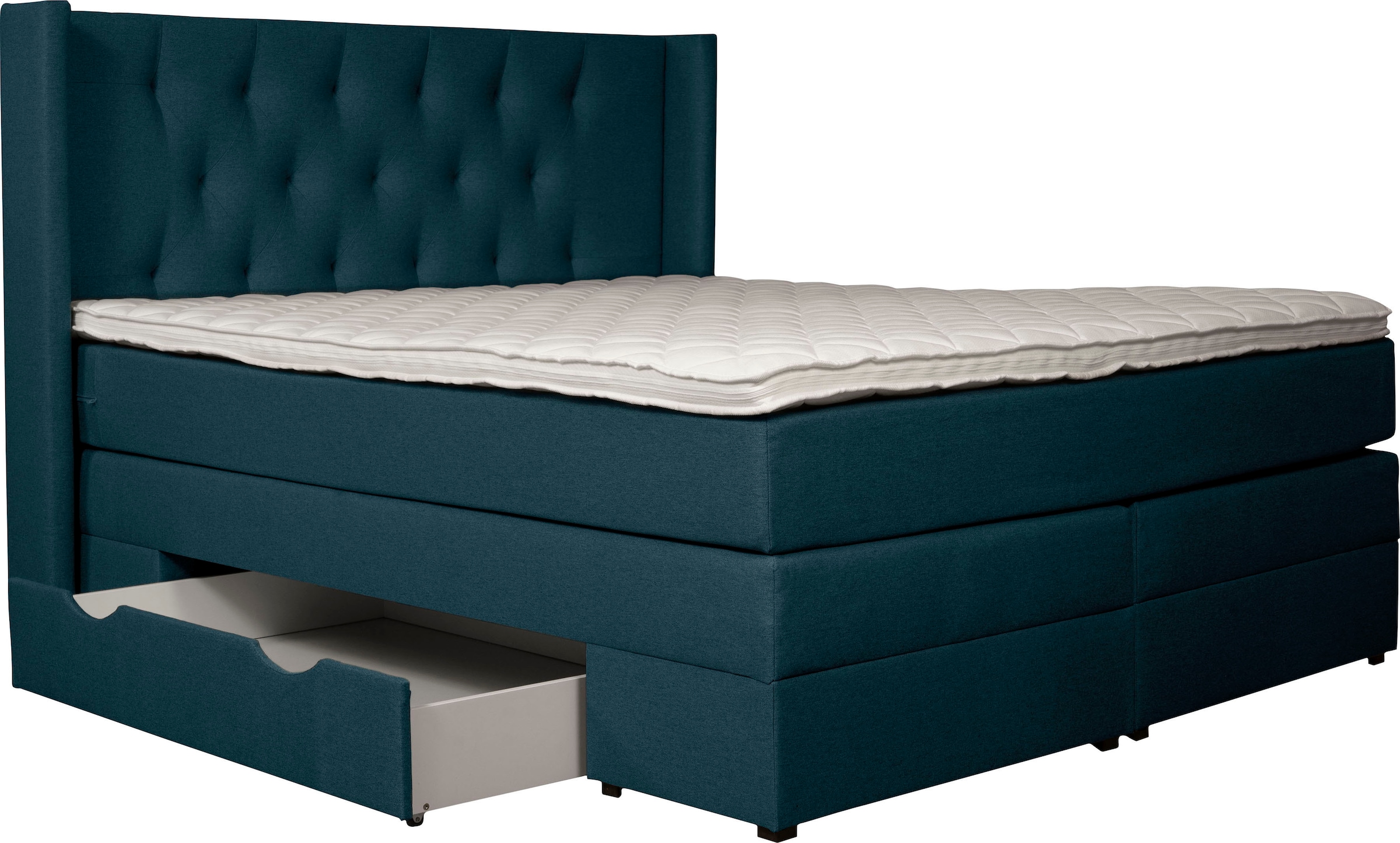 Home affaire Boxspringbett »Elegance« mit schöner Knopfheftung, in den Härtegraden H2 & H3, inkl. Schubladen