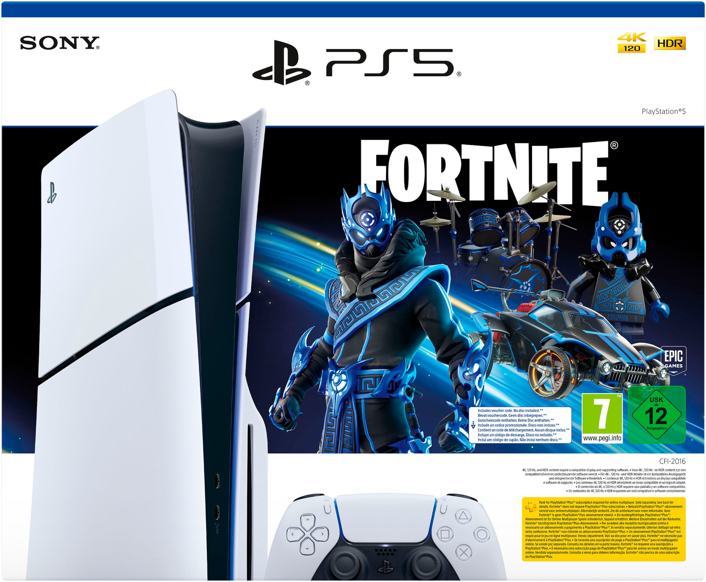 PlayStation 5 Konsolen-Set »Slim Disk Fortnite Cobalt Star Bundle inkl. FORTNITE DualSense«