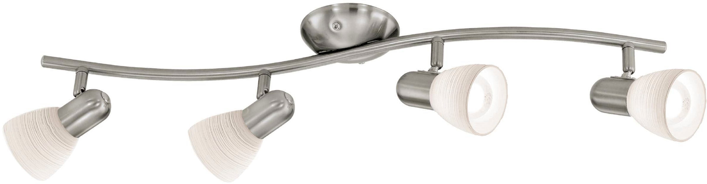EGLO Deckenleuchte »Dakar 1 Deckenlampe, Deckenspot aus Stahl und Glas, E14, Deckenleuchte« E14 1 Stk. Spot - L65 x B10 cm - nickel-matt - 4X40W exkl.
