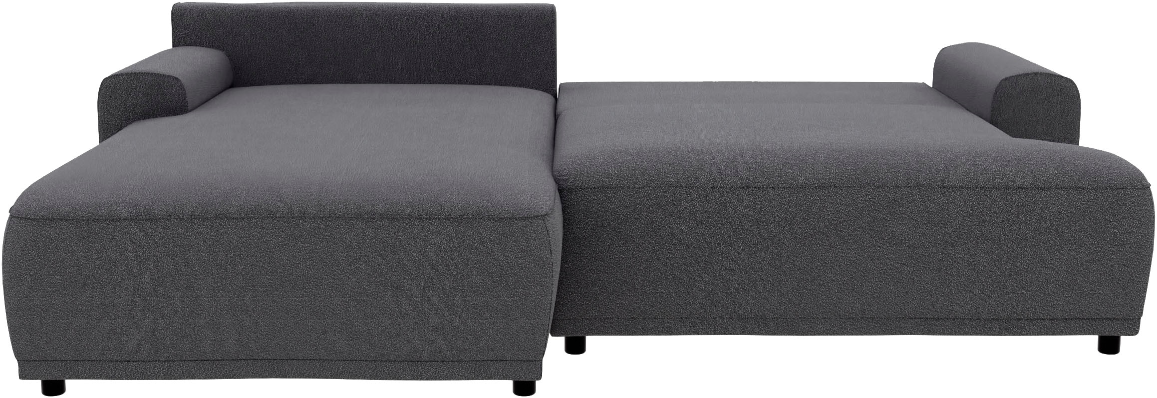 TRENDMANUFAKTUR Ecksofa »Fordon, Schlafsofa mit Bettkasten, Couch in L-Form, Breite 250 cm«, in Struktur fein LEO, haustierfreundlich, anthrazit, Recamiere links